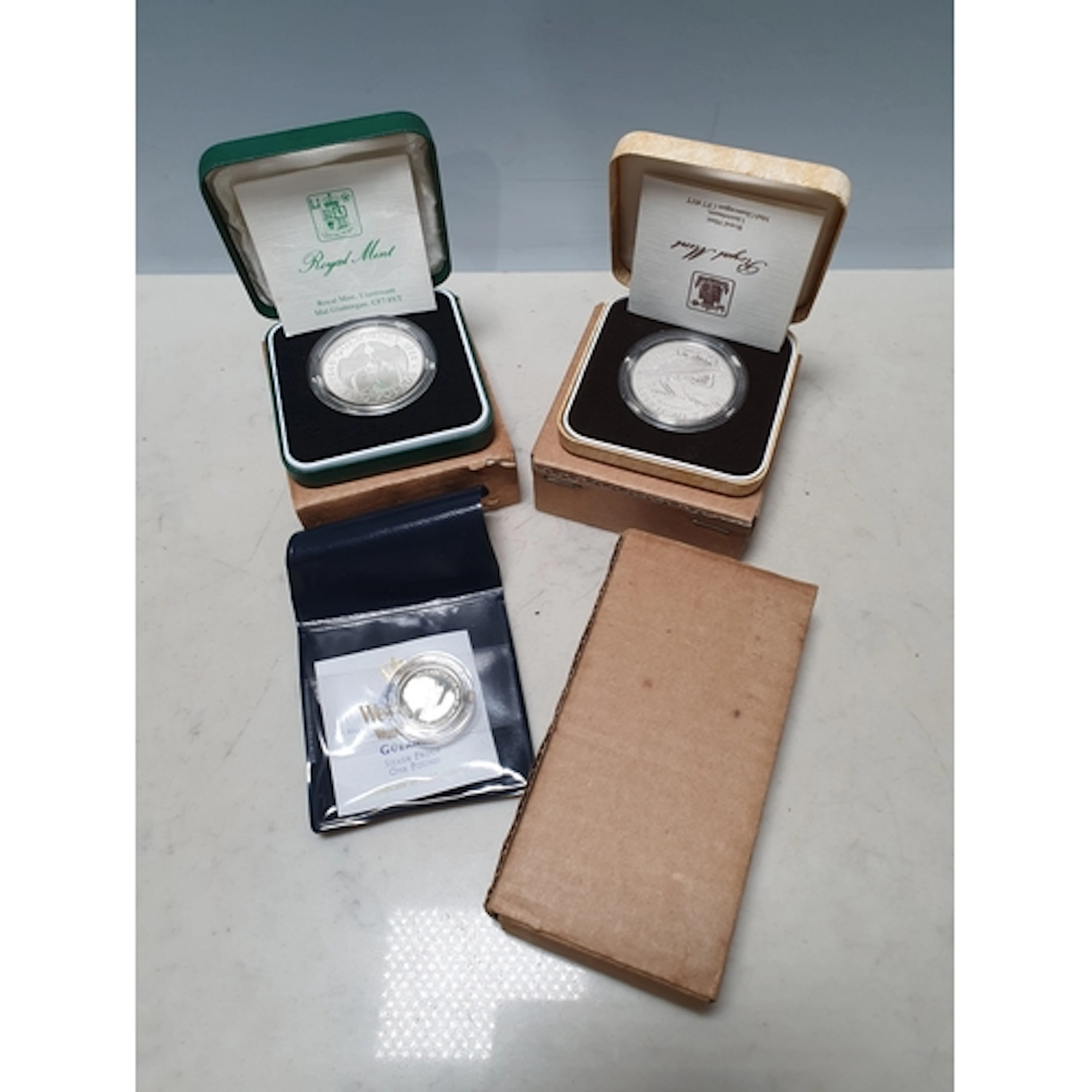 A collection of Royal Mint silver proof Coins, consisting of...