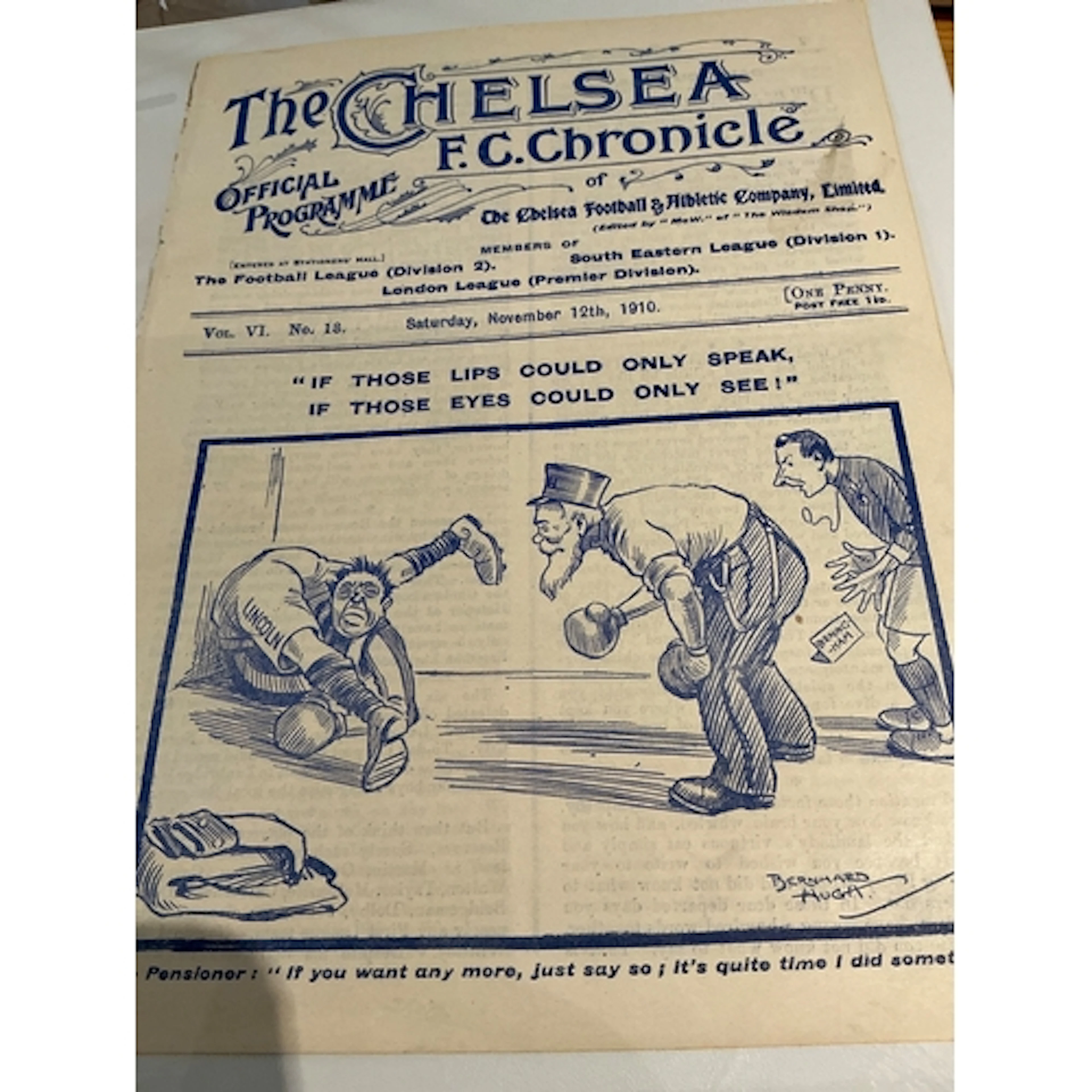 1910 - 1911 Chelsea v Birmingham City Football Programme: Ex...