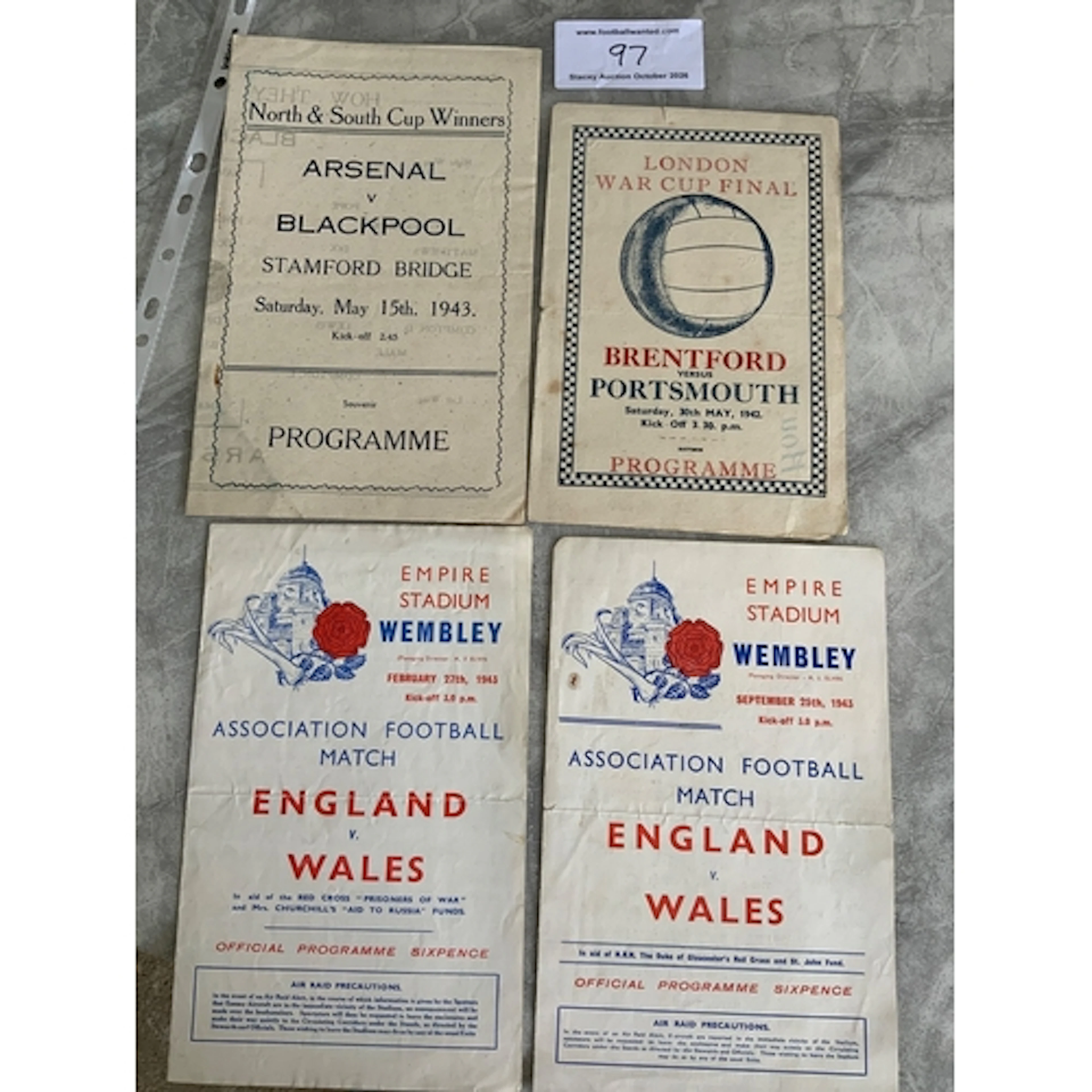 War Time Big Match Football Programmes: Pirate programmes fo...