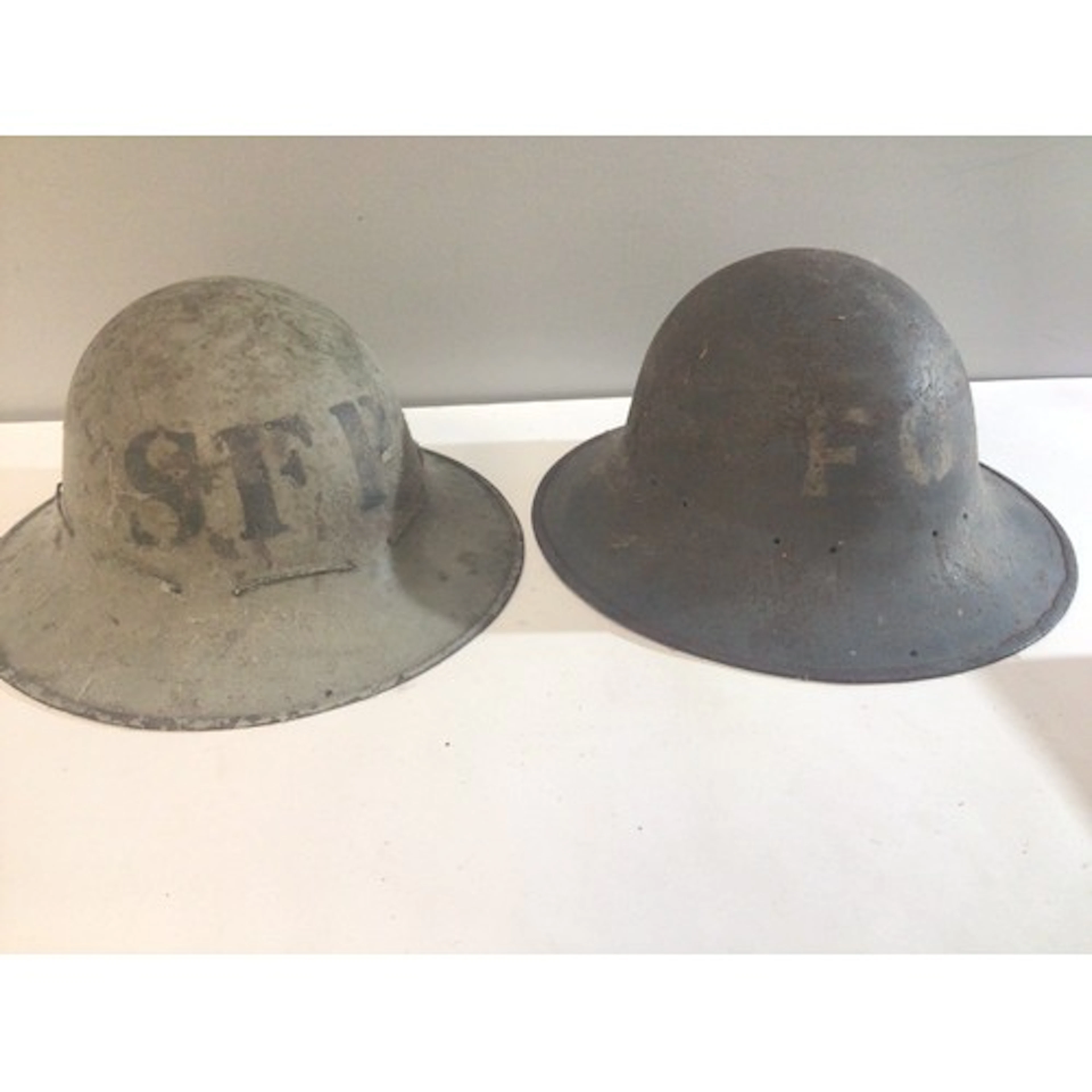 Two Fire Patrol Steel helmets SFP & FG (2)