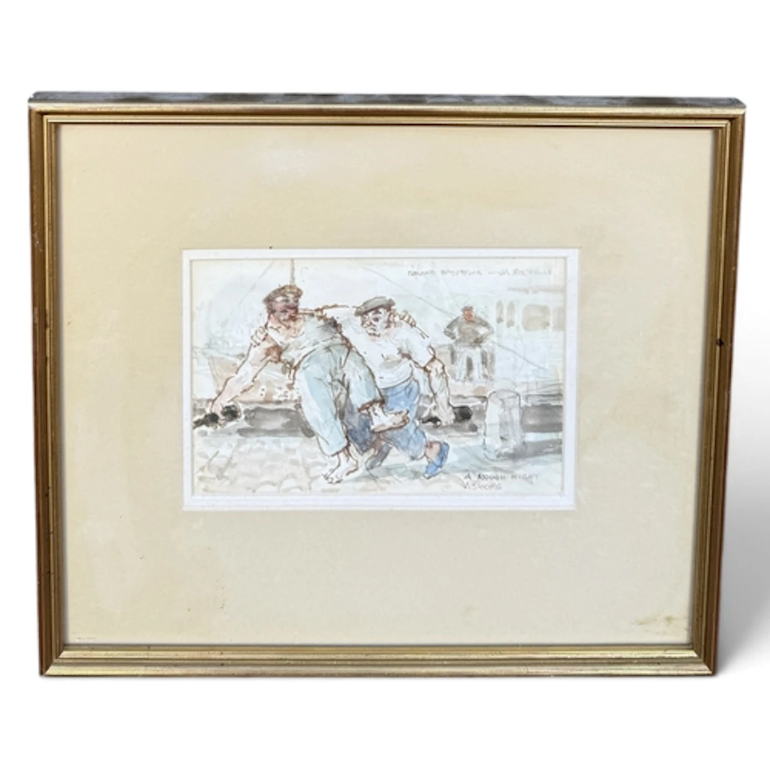 ROLAND BATCHELOR R.W.S.: A ROUGH NIGHT ASHORE - LA ROCHELLE ...