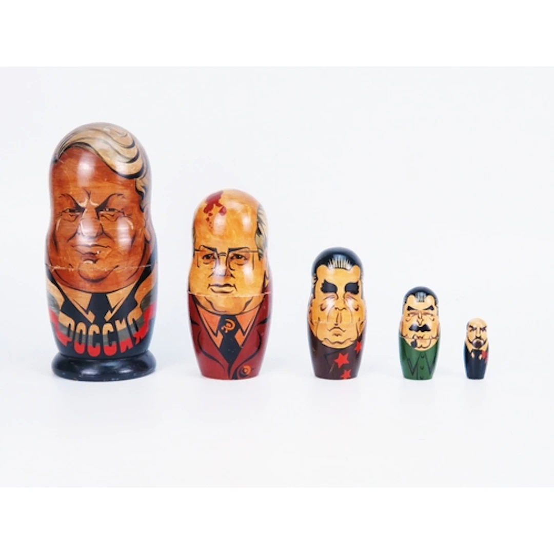 Set of five wooden nesting Dolls of 20th Century USSR/Russia...