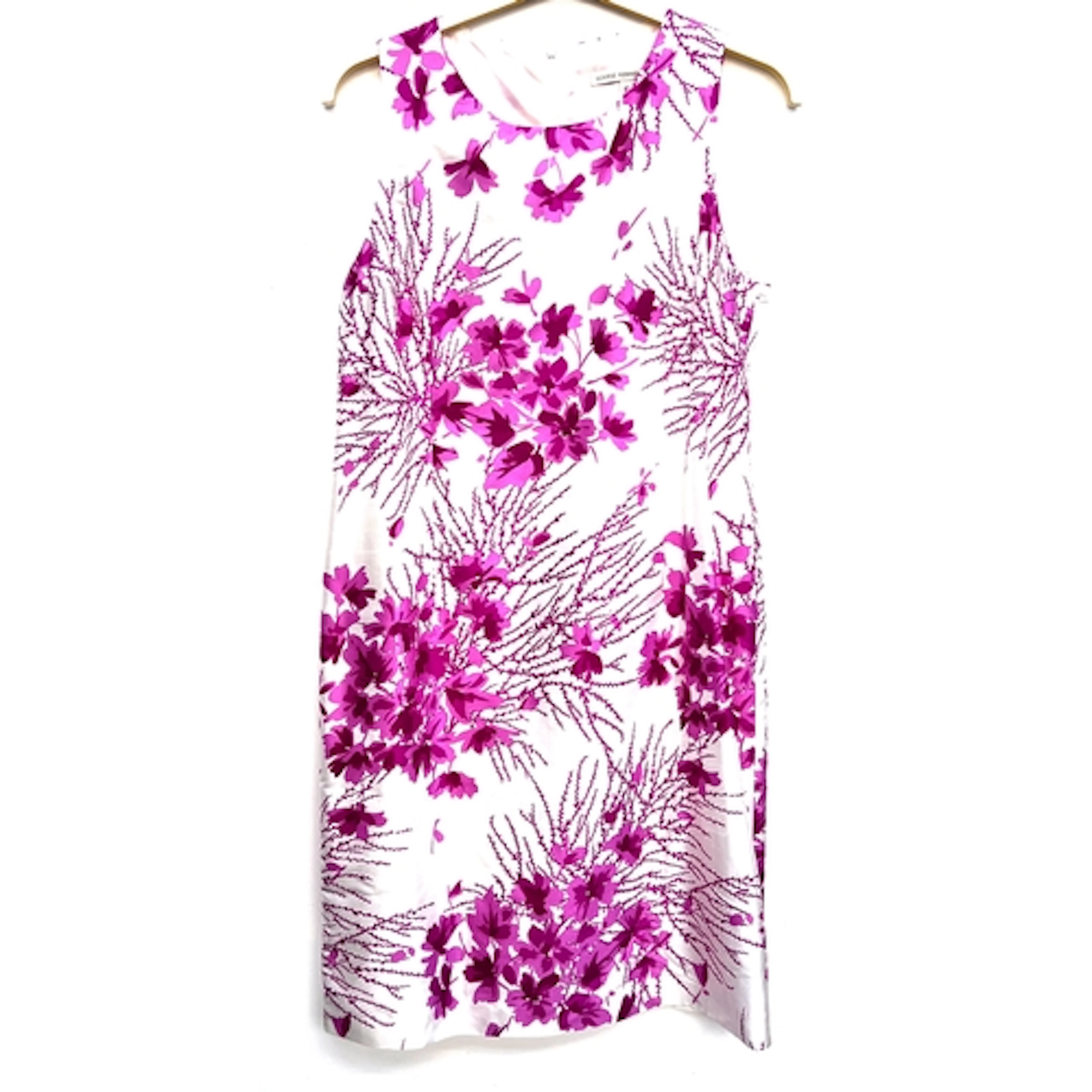 A Louise Kennedy white and fuchsia floral print silk dress, ...