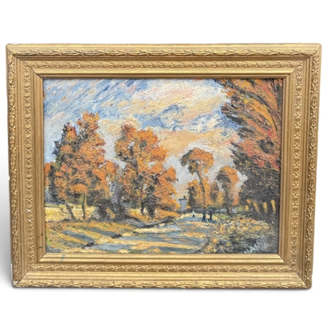 IMPRESSIONIST WOODLAND LANDSCAPE Oil on board. 36cm x 26cm...