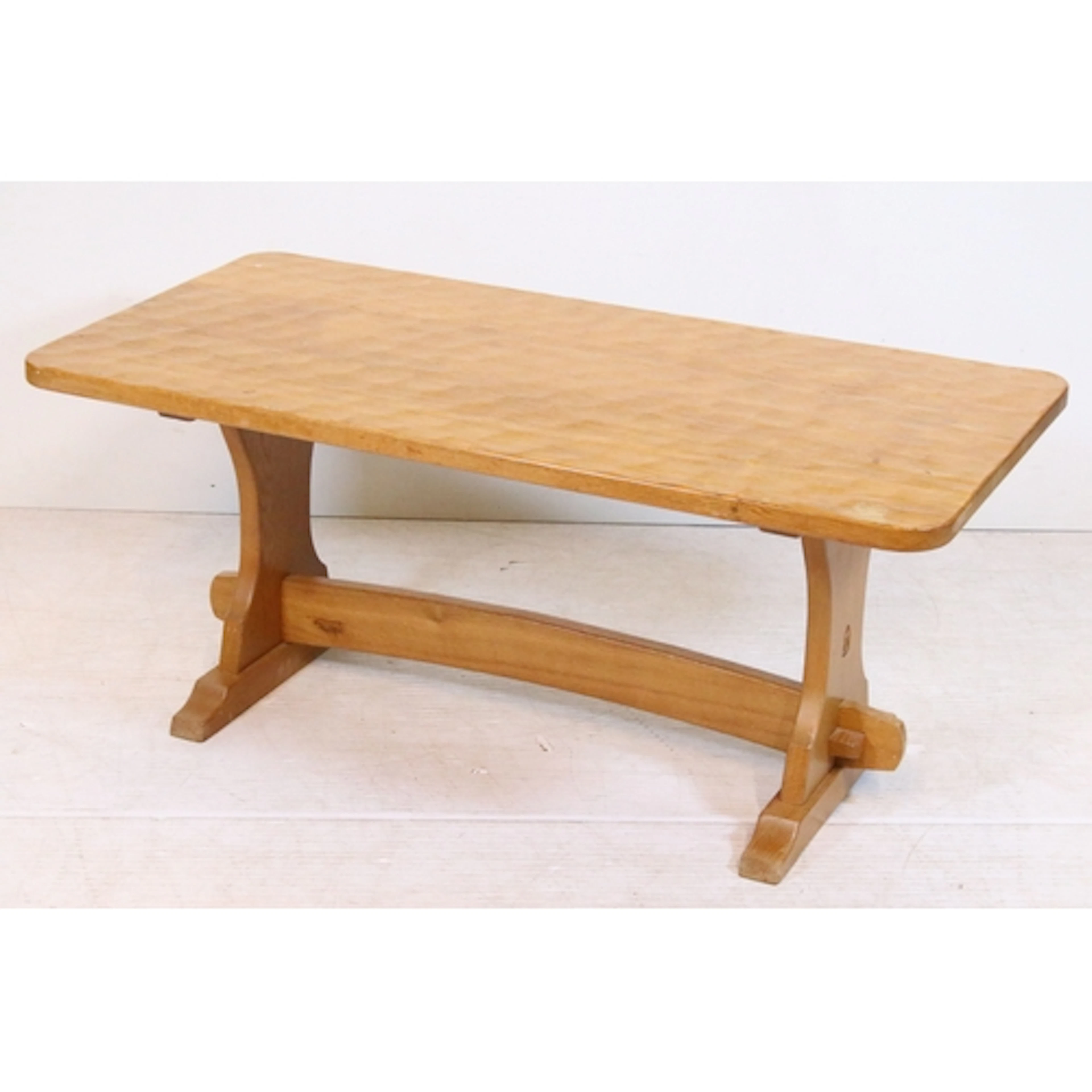 Thomas Whittaker 'Gnomeman', carved oak coffee table with ad...
