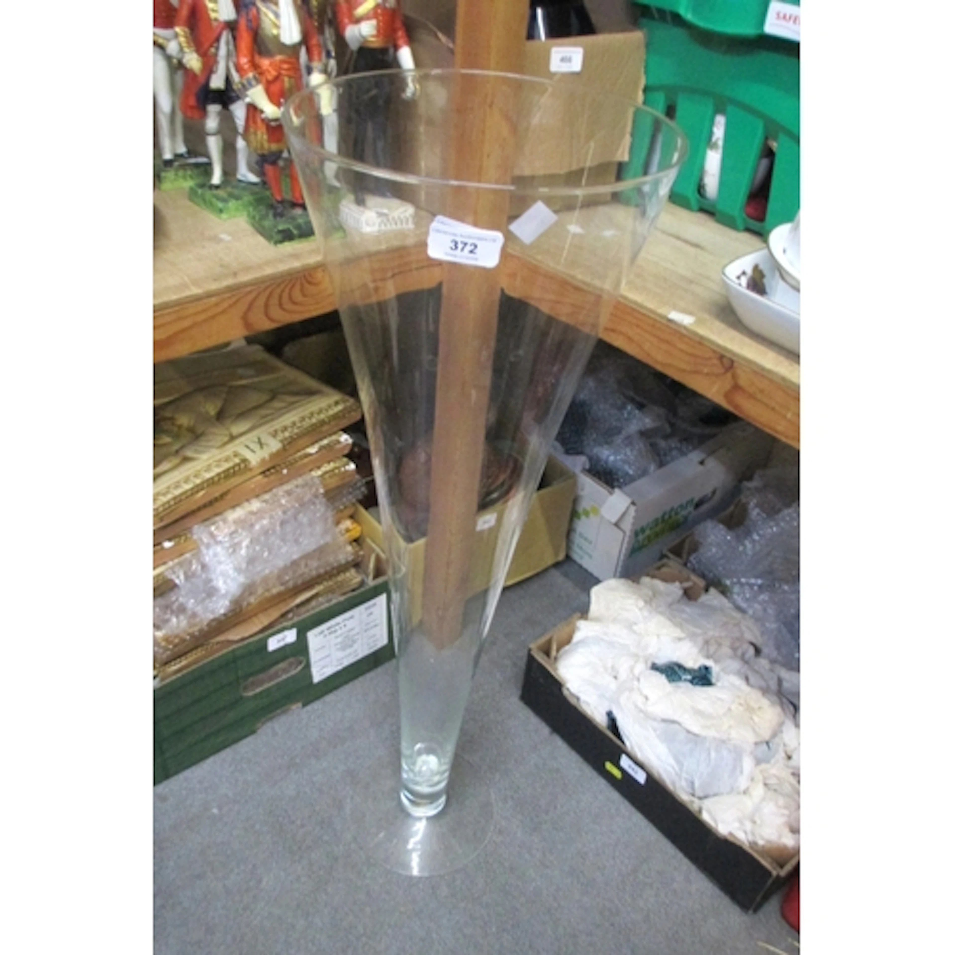 Large 20th Century glass trumpet form floor vase, 79.5cm hig...