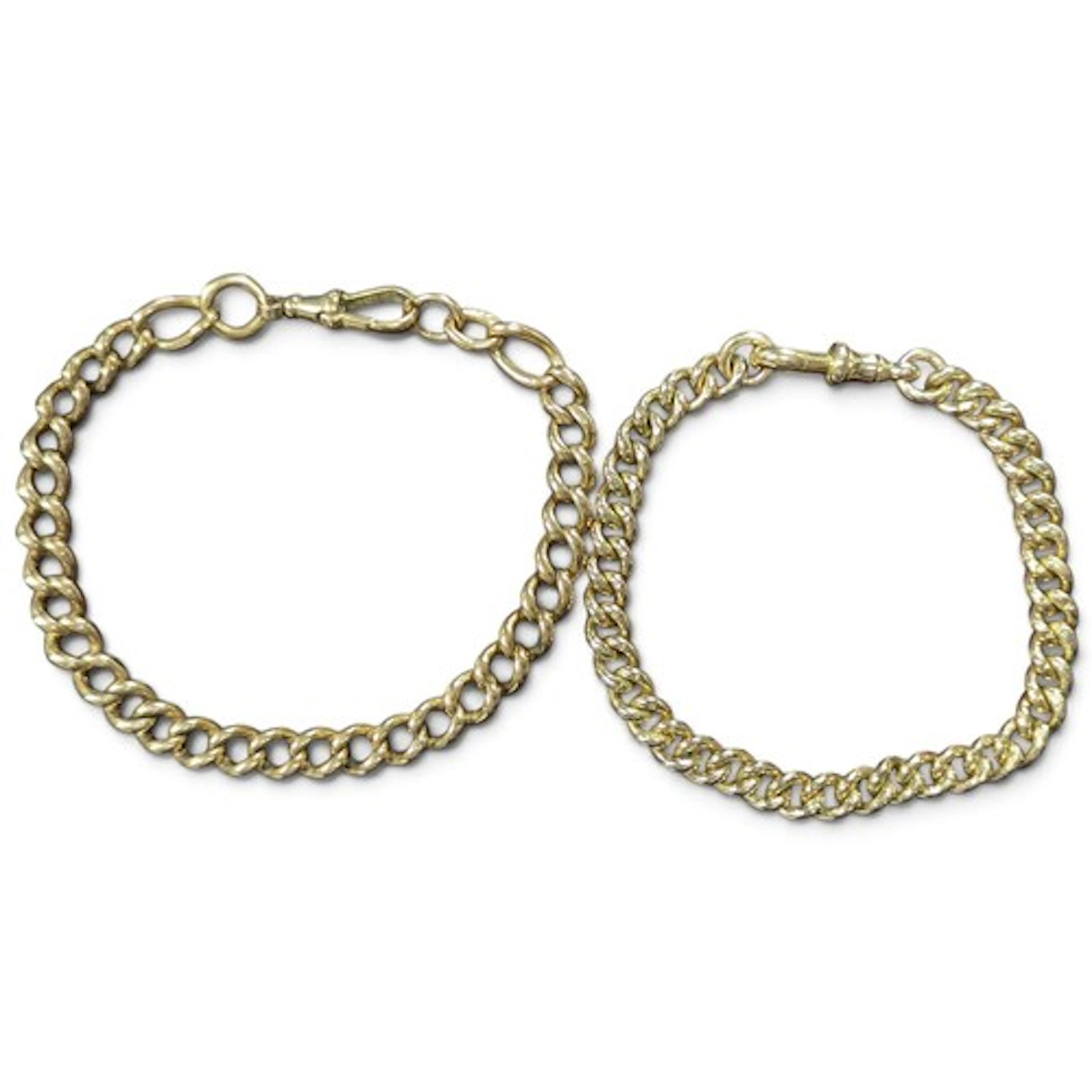 A Victorian 9ct rose gold albert chain bracelet, dog loop cl...