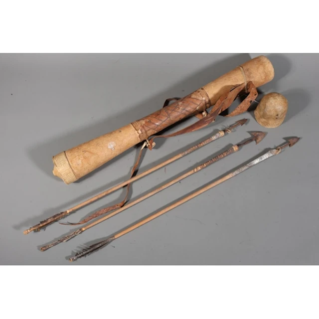African probably Somali, a wood, hide and leather quiver con...