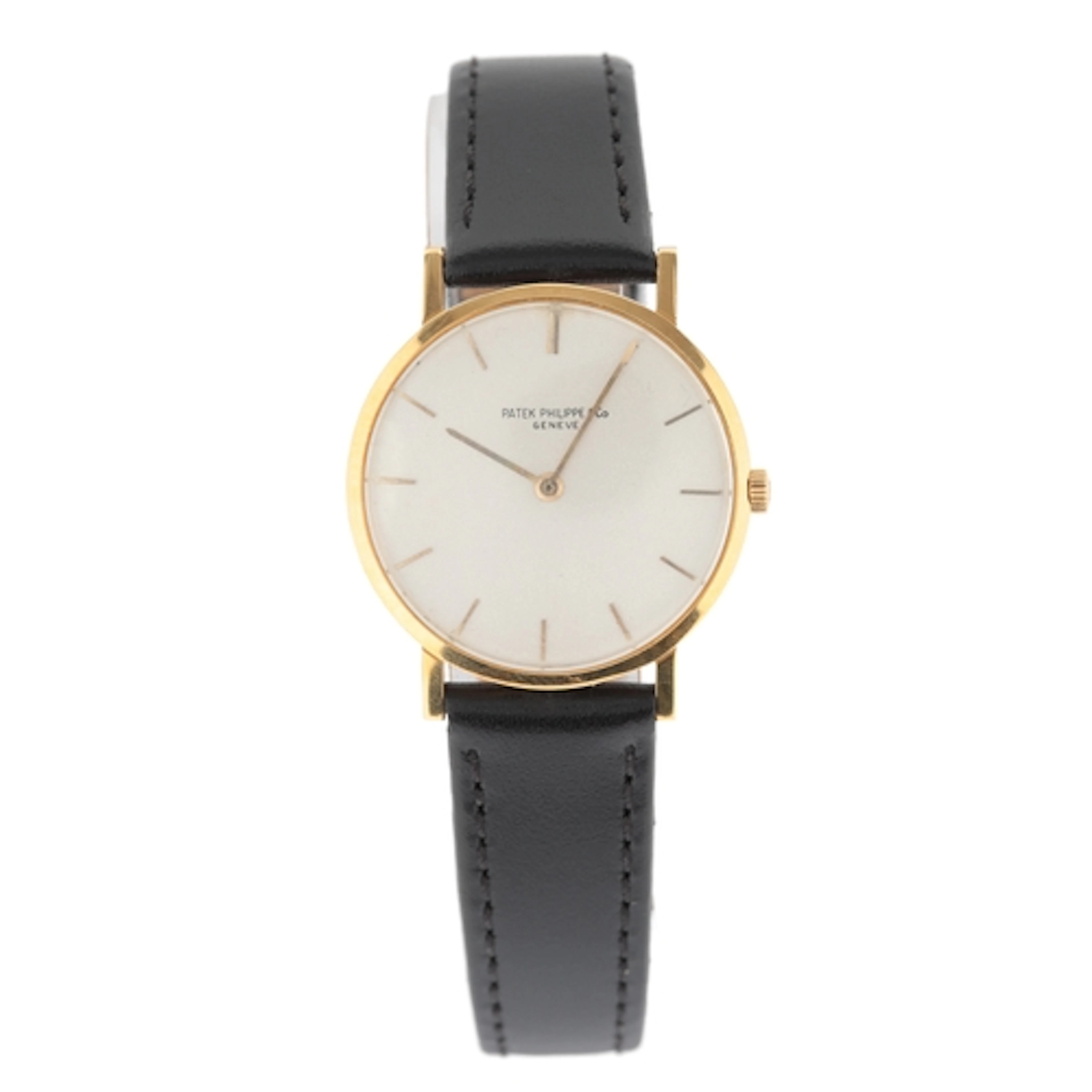 A gentleman's 18k gold Patek Philippe Calatrava manual wind ...
