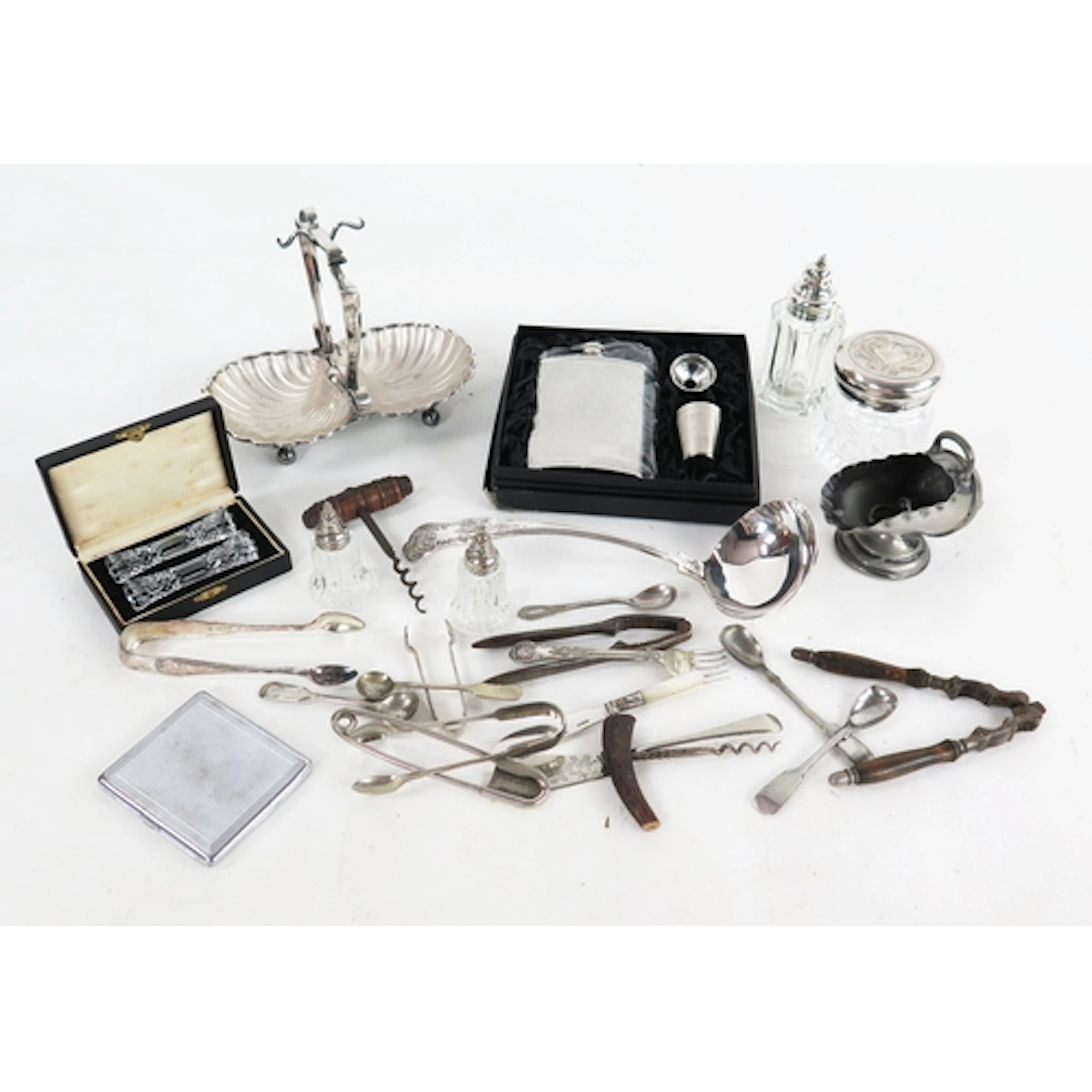 A selection of silver plated wares and collectables includin...
