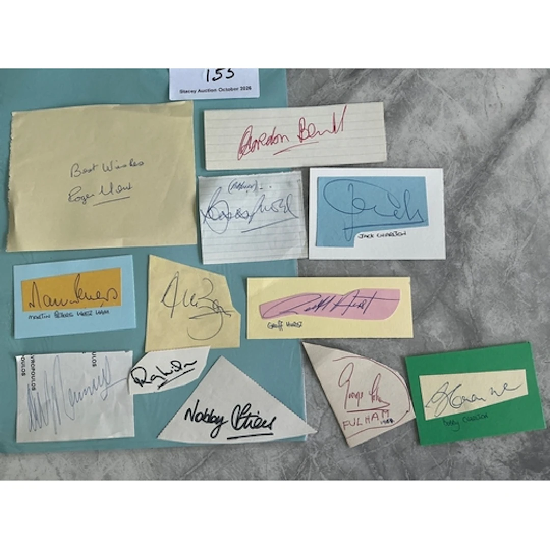 England 1966 World Cup Winners Signed Cards: Autographs of a...