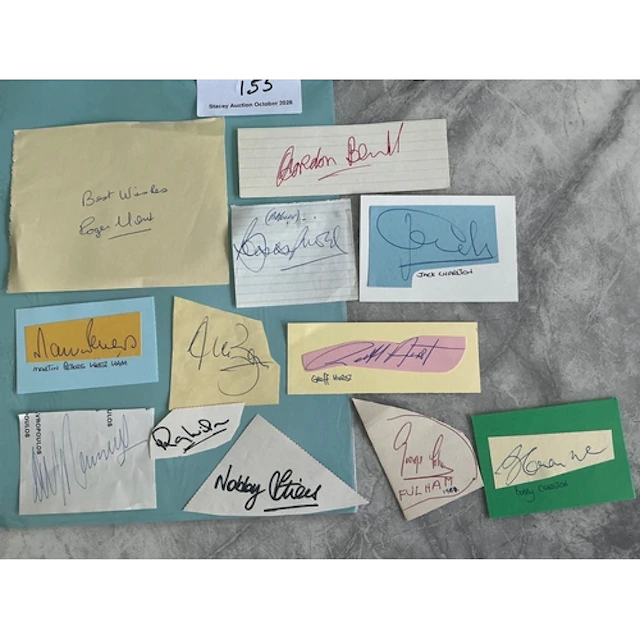 England 1966 World Cup Winners Signed Cards: Autographs of a...