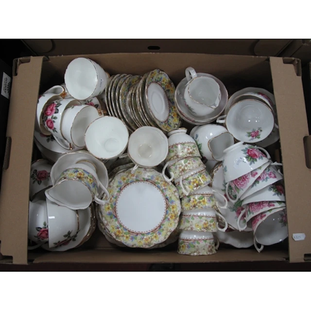 A Quantity of Bone China Tea Ware, including a thirty-six-pi...