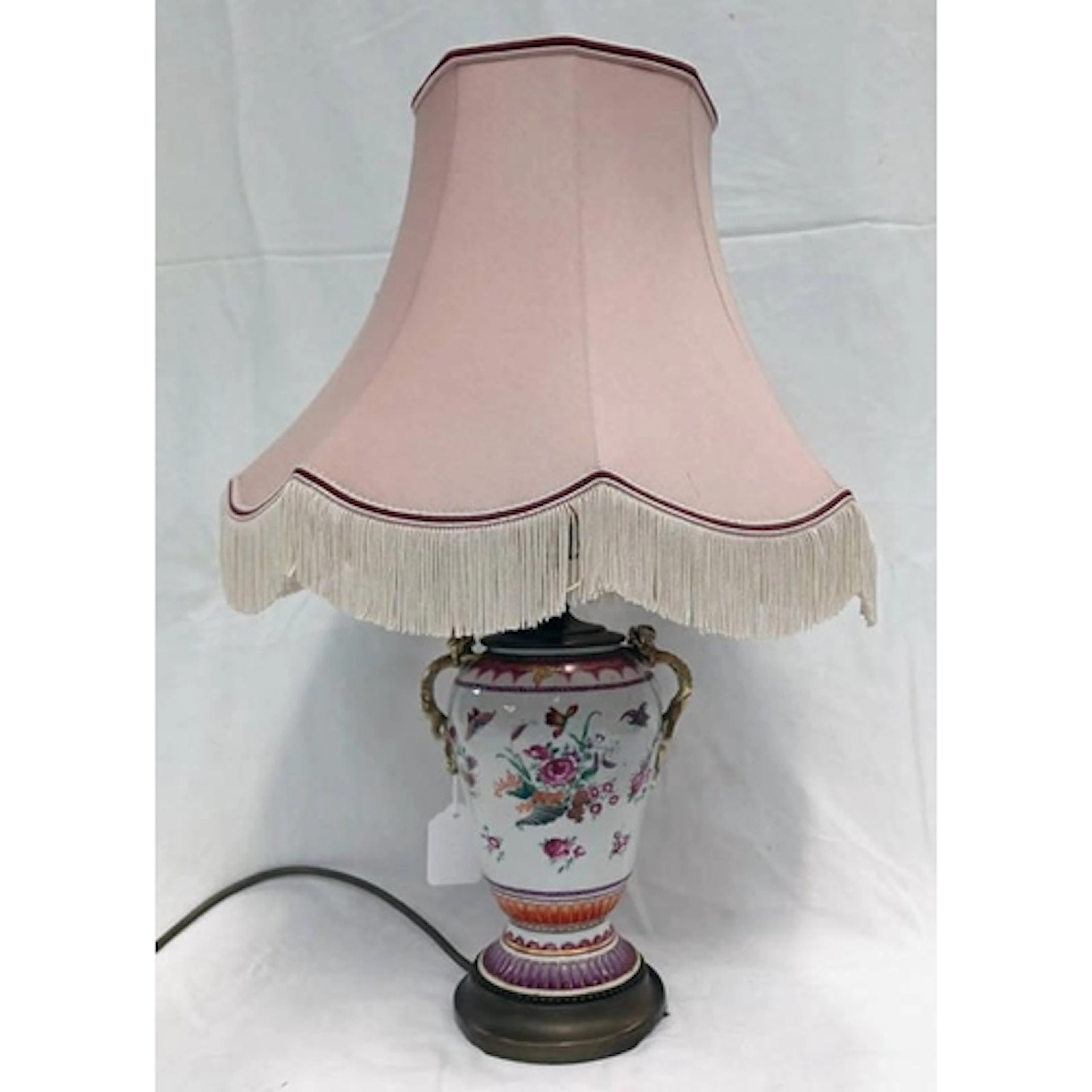 18TH CENTURY CHINESE FAMILLE ROSE CORNUCOPIA VASE CONVERTED ...