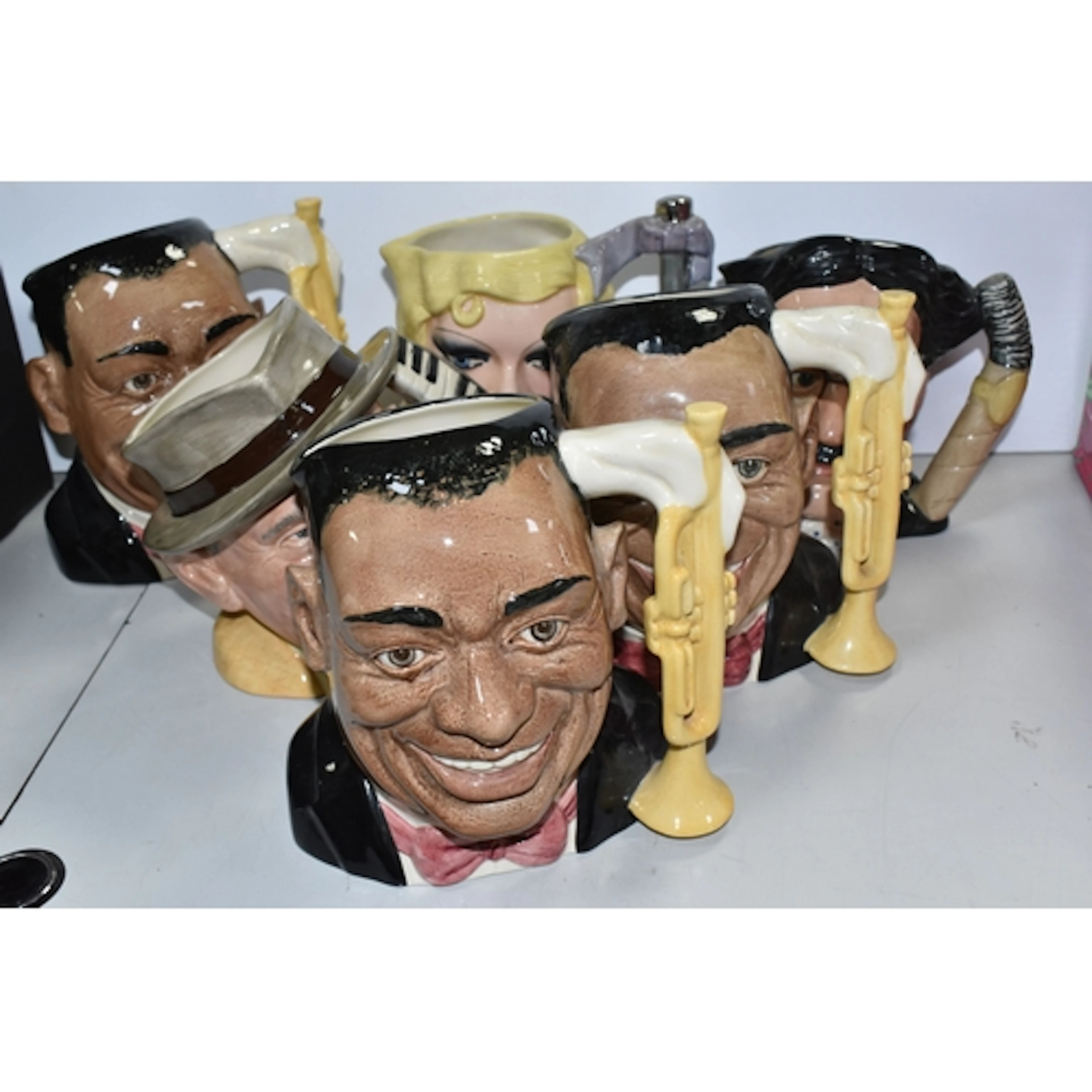 SIX ROYAL DOULTON 'THE CELEBRITY COLLECTION' CHARACTER JUGS,...