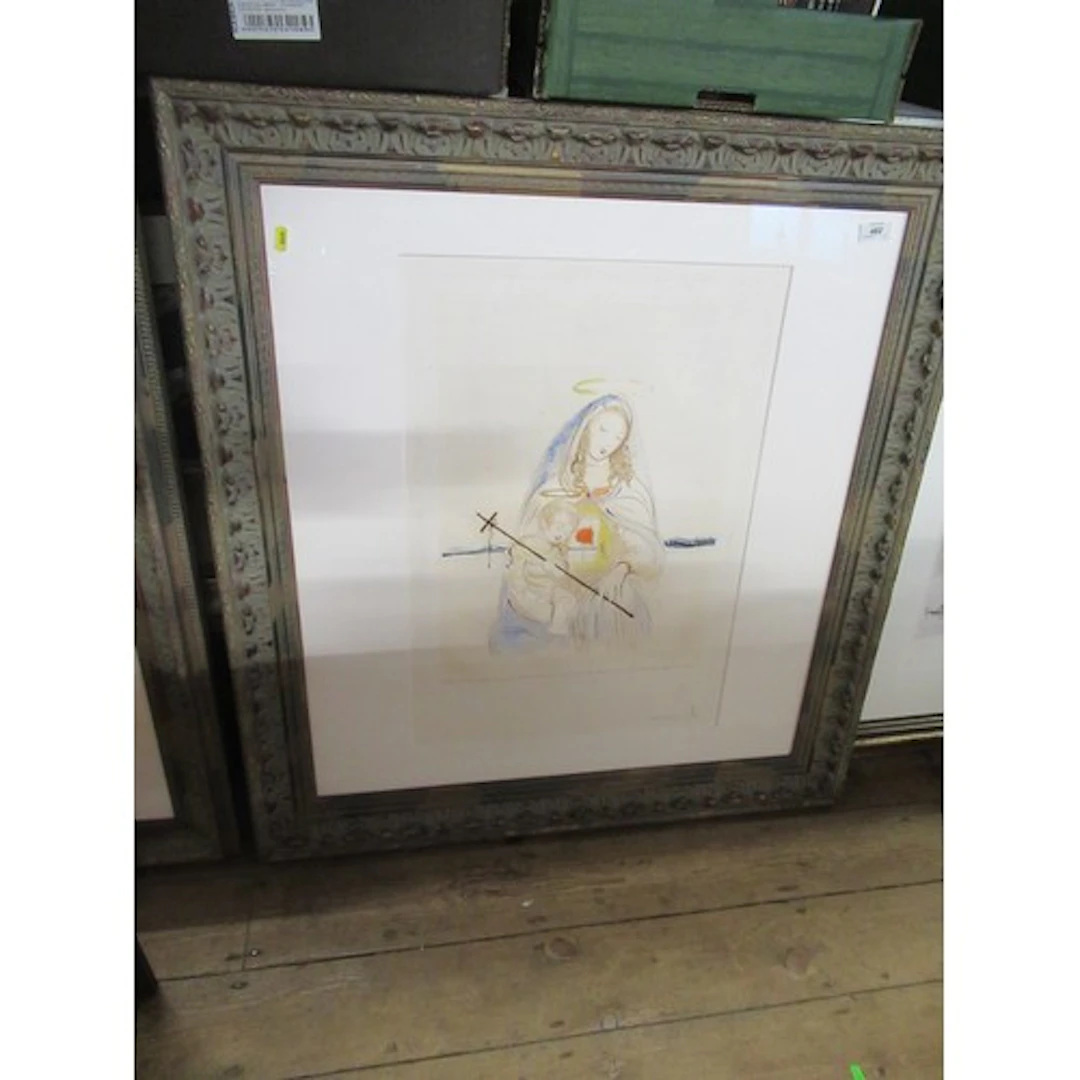 A limited edition Salvador Dali print "La Madone a la Rose" ...