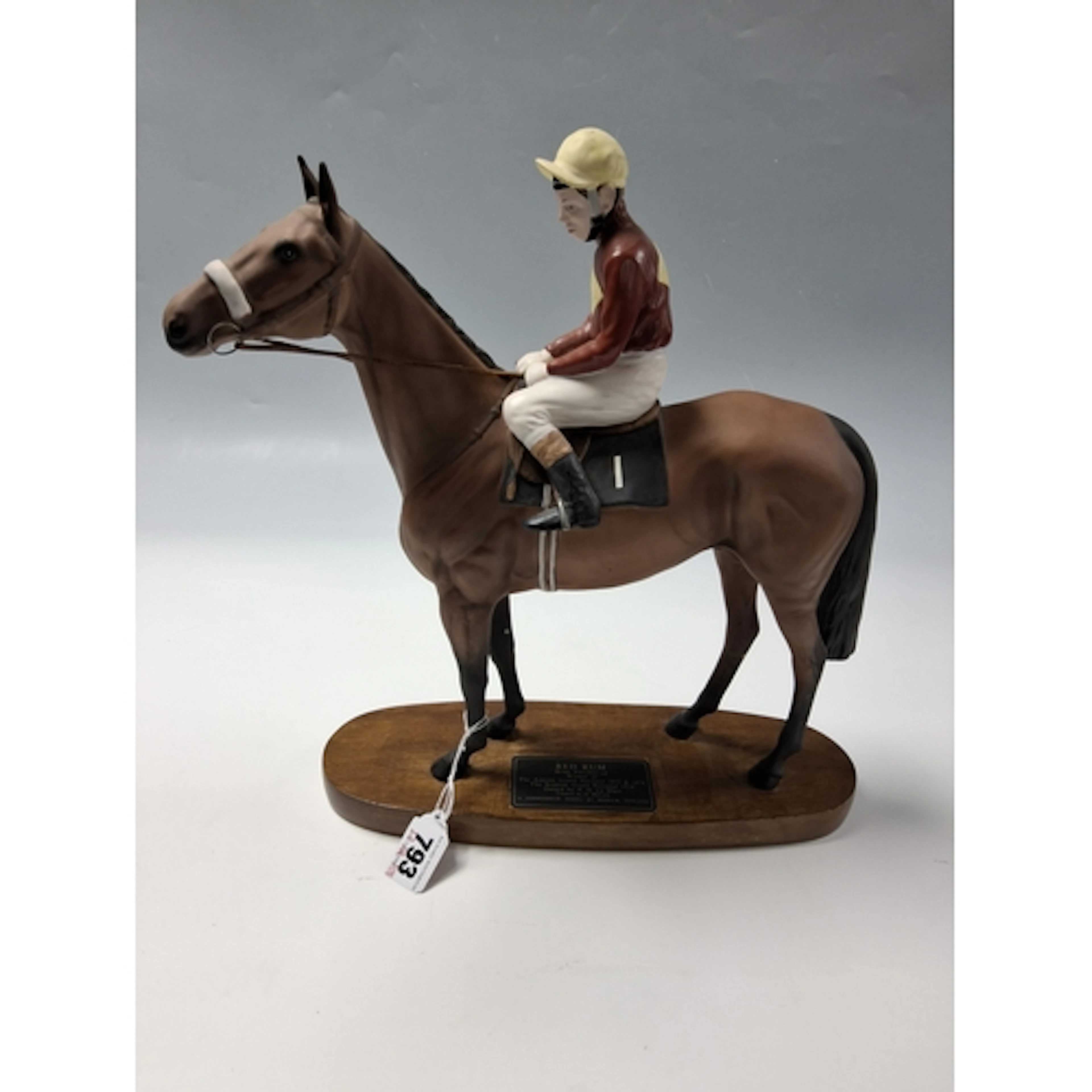 A BESWICK CONNOISSEUR MODEL OF 'RED RUM WITH BRIAN FLETCHER ...