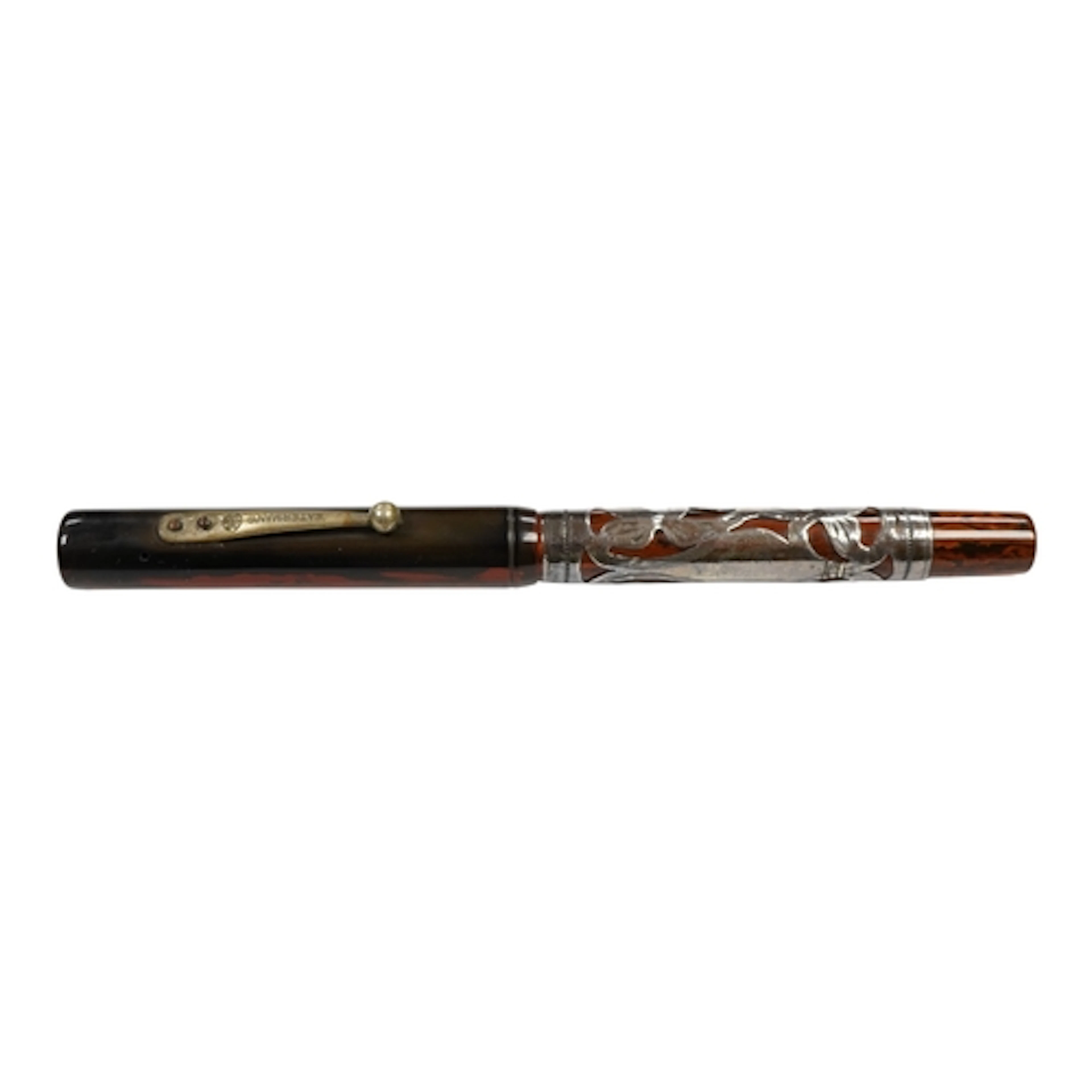 An extremely rare Waterman No.4 size mottled hard rubber eye...