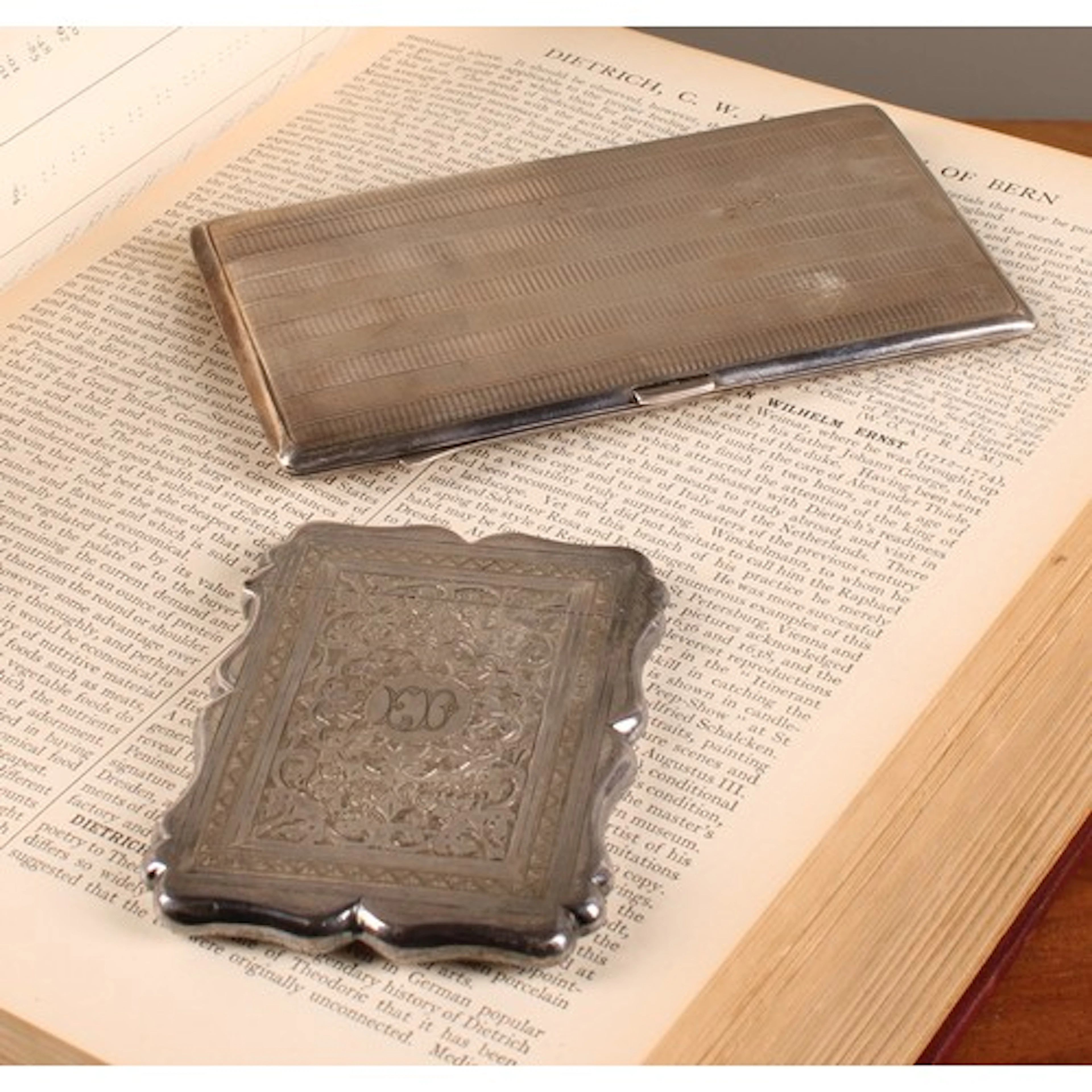 A George VI silver rectangular cigarette case, of military i...