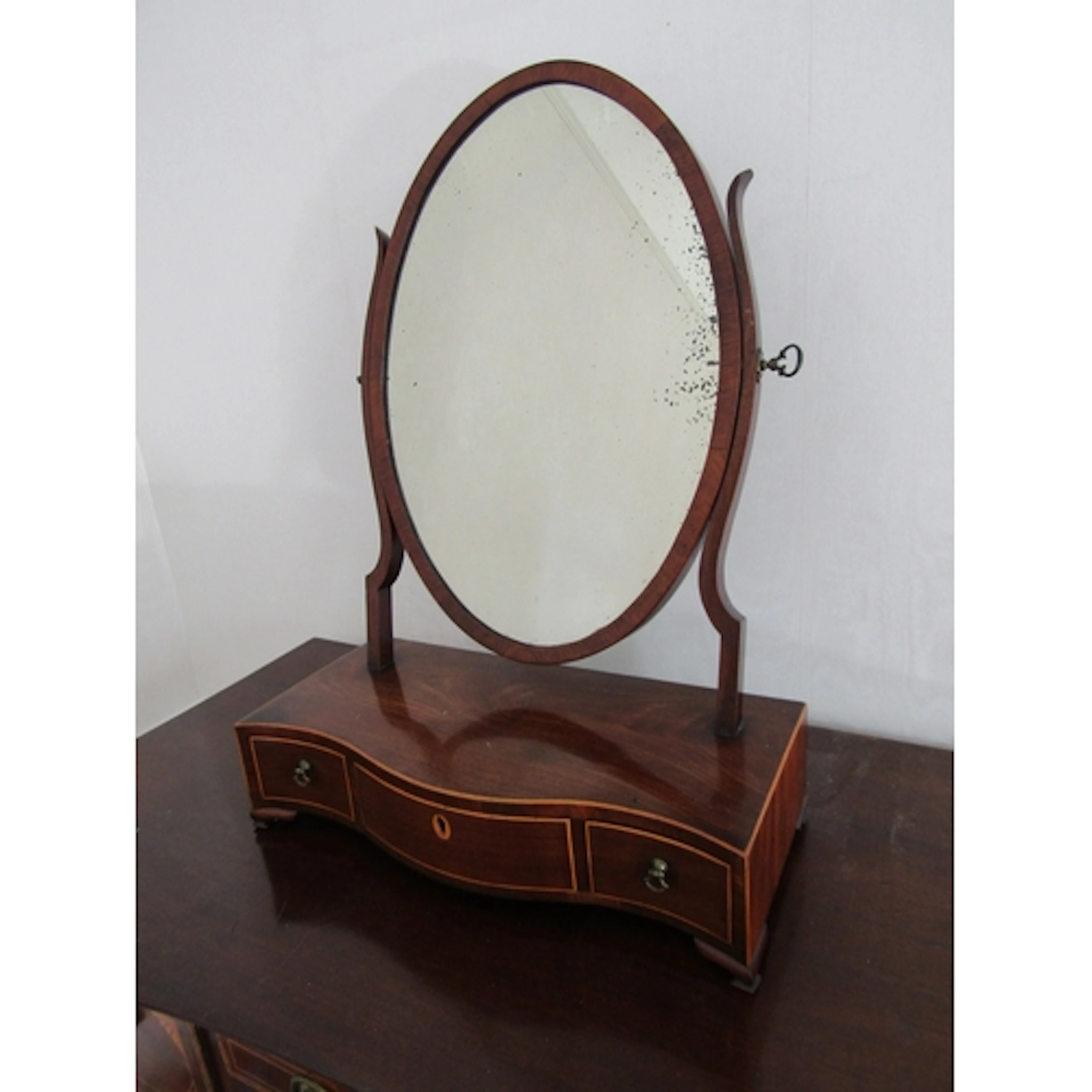 Early Victorian Mahogany Serpentine Front Dressing Table Top...