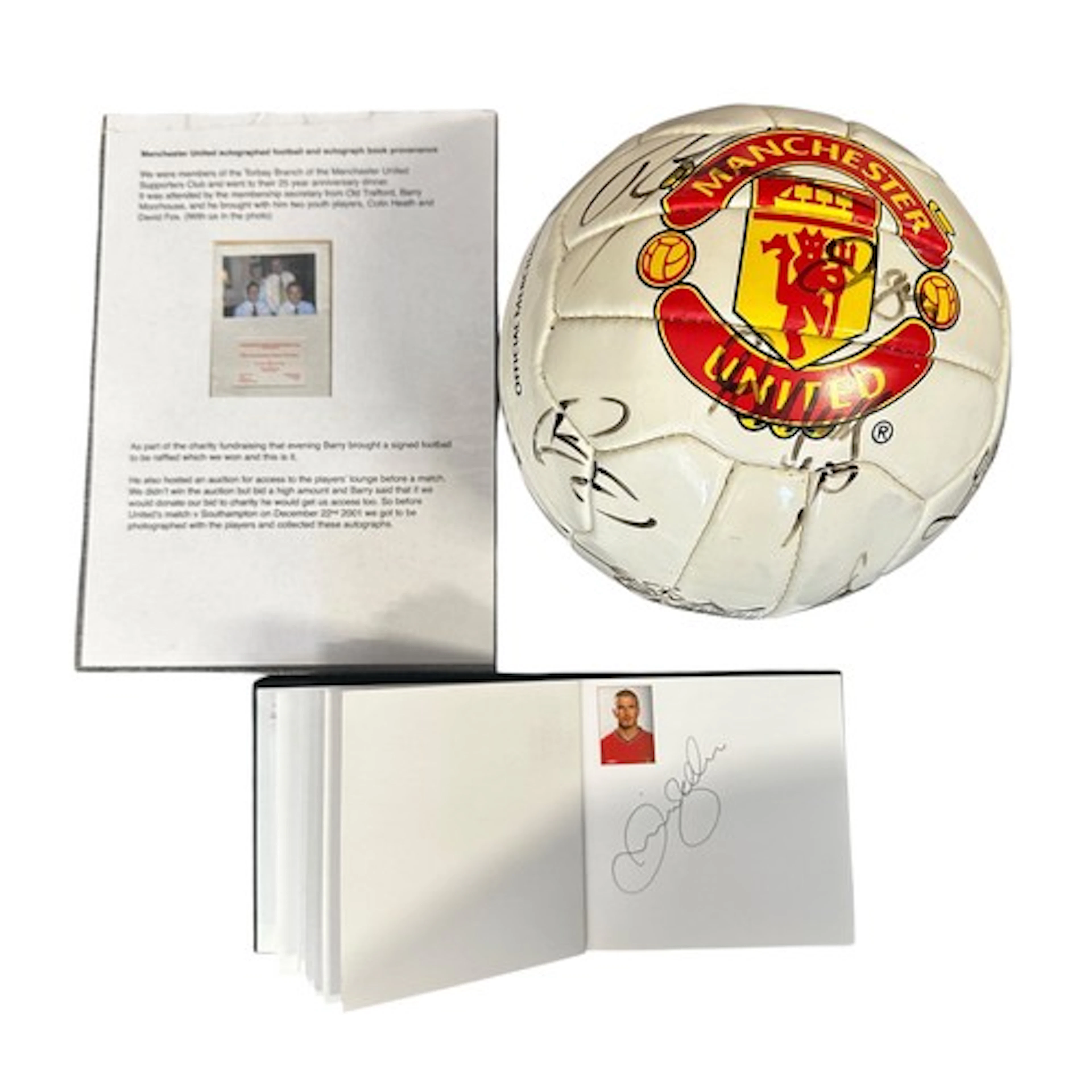 Manchester United Signed Ball & Autograph Book from 2001. A ...