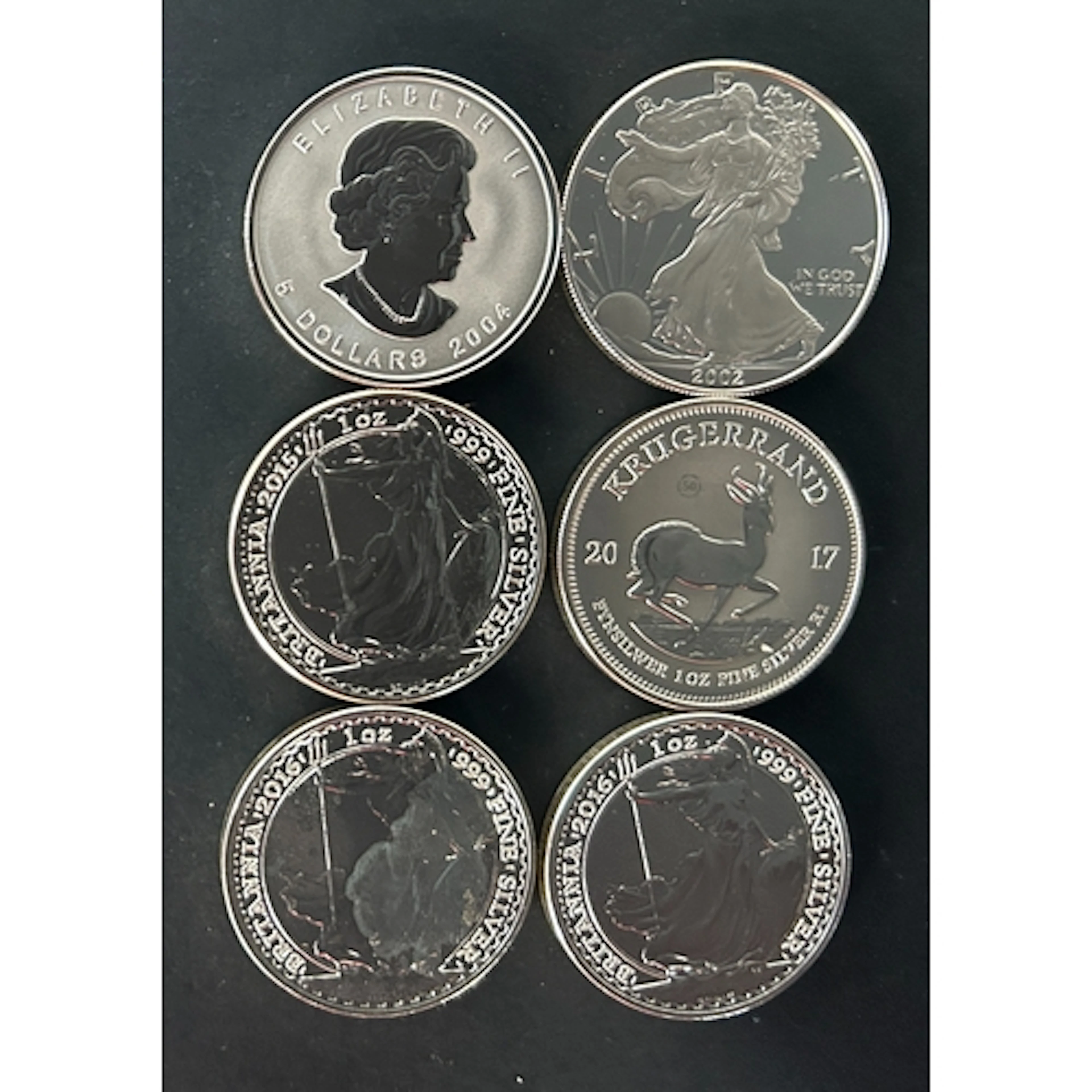 A group of six World fine silver 1oz brilliant uncirculated ...