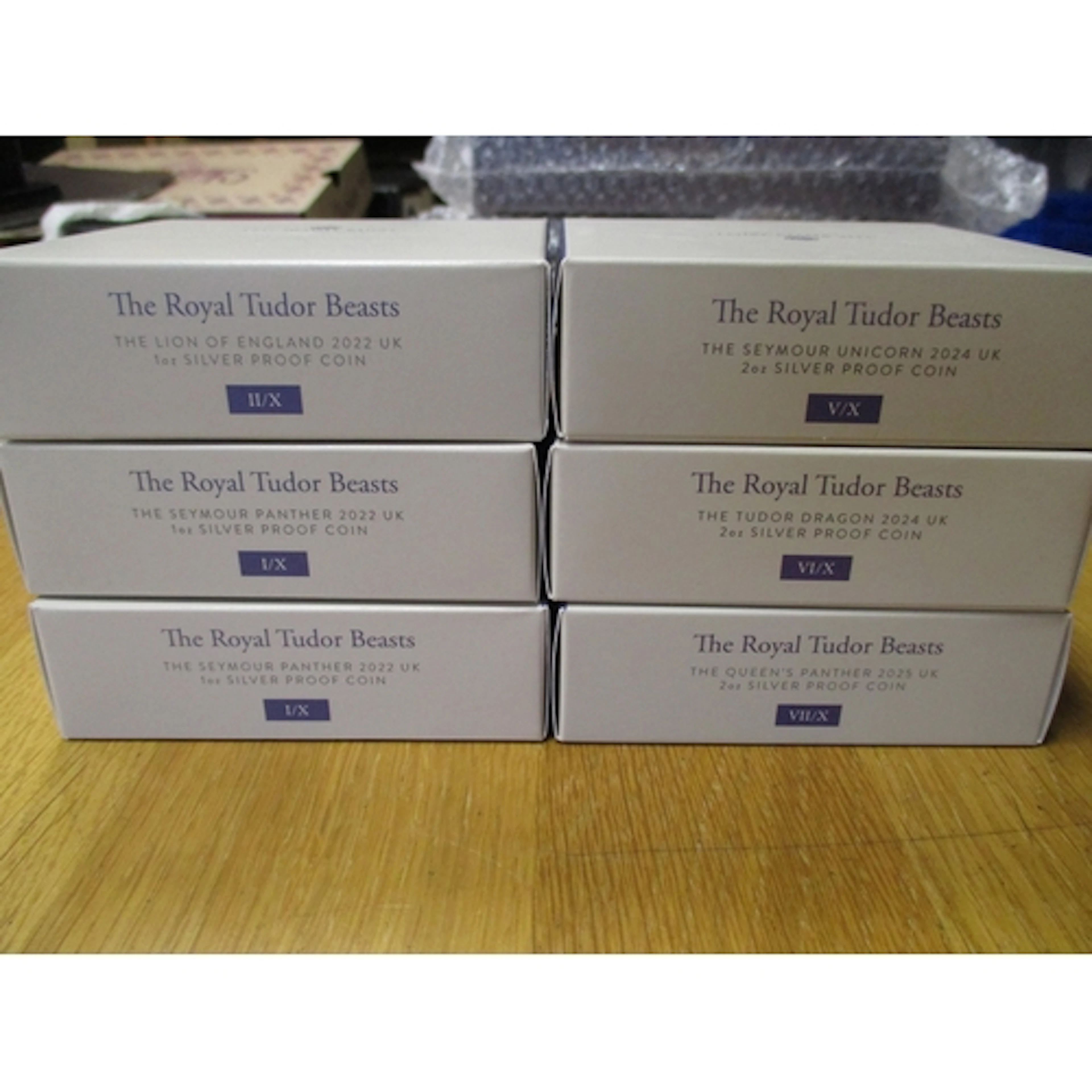 The Royal Tudor Beasts collection of boxed silver proofs wit...