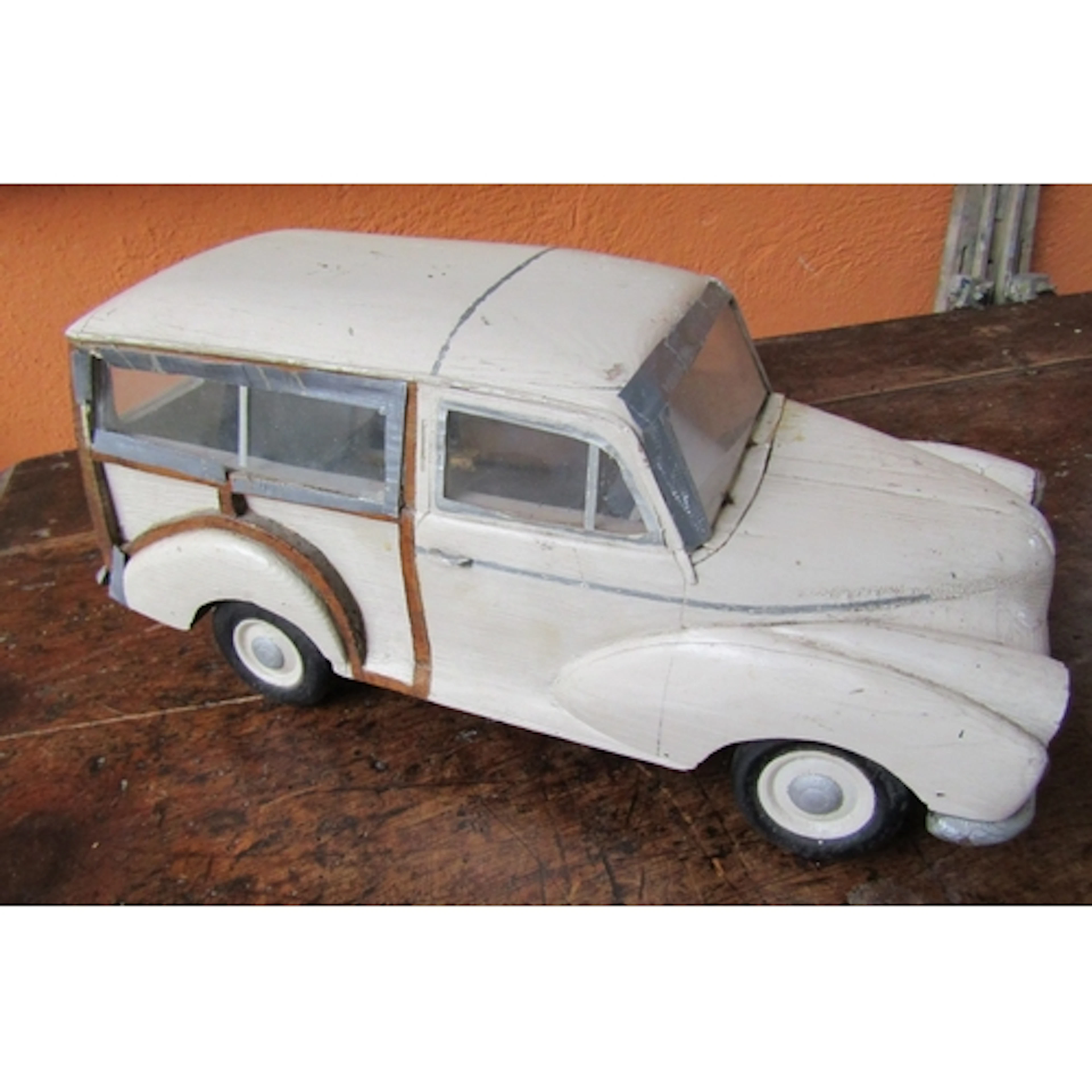 Vintage Model of Morris Traveller Estate Car Carved Wood App...