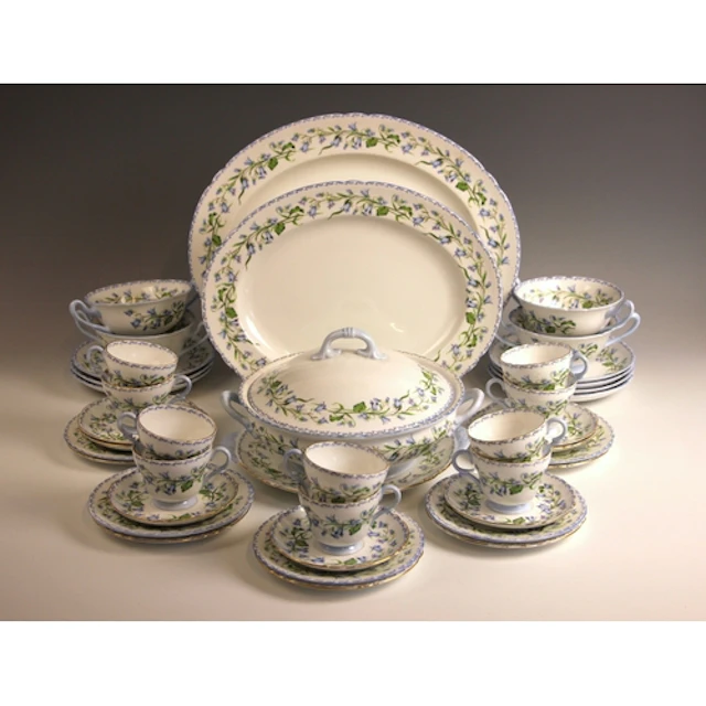 A Shelley part dinner service in the 'Harebell' pattern, com...