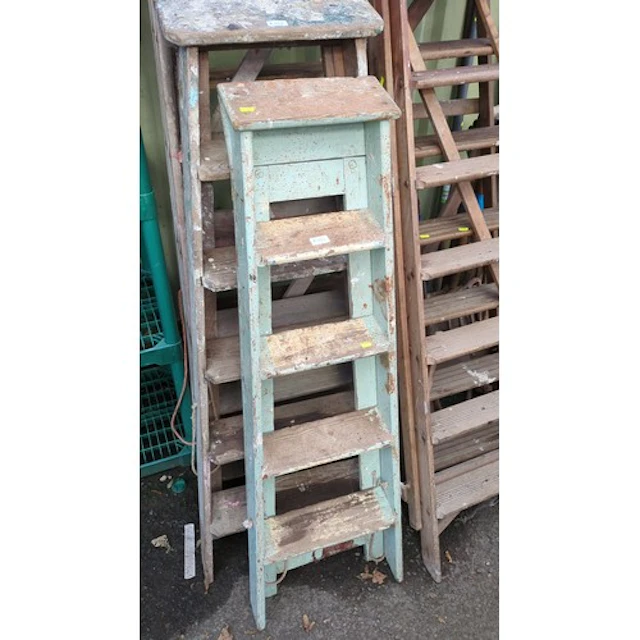 Painted wooden folding steps