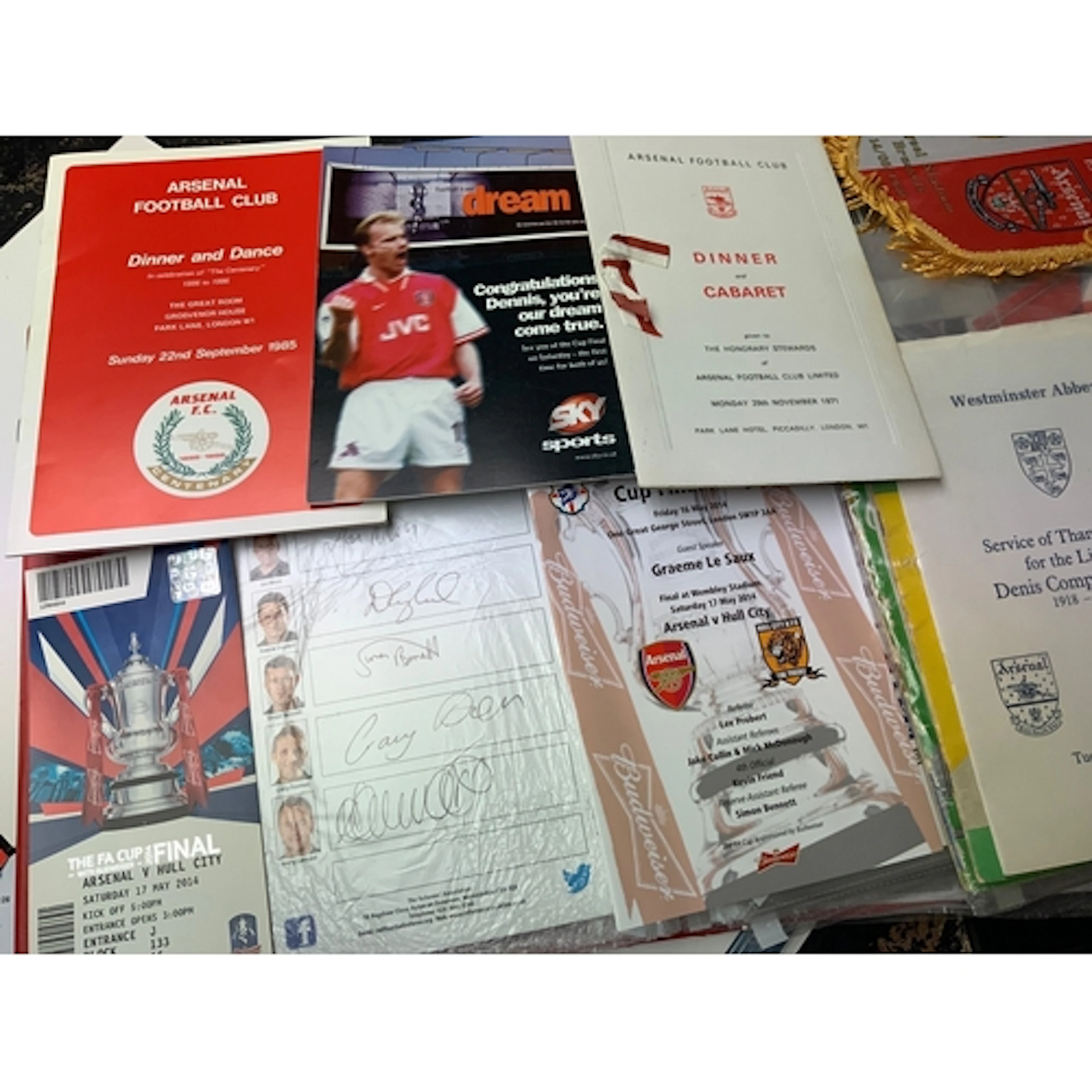 Arsenal Football Memorabilia: Includes referees report for m...