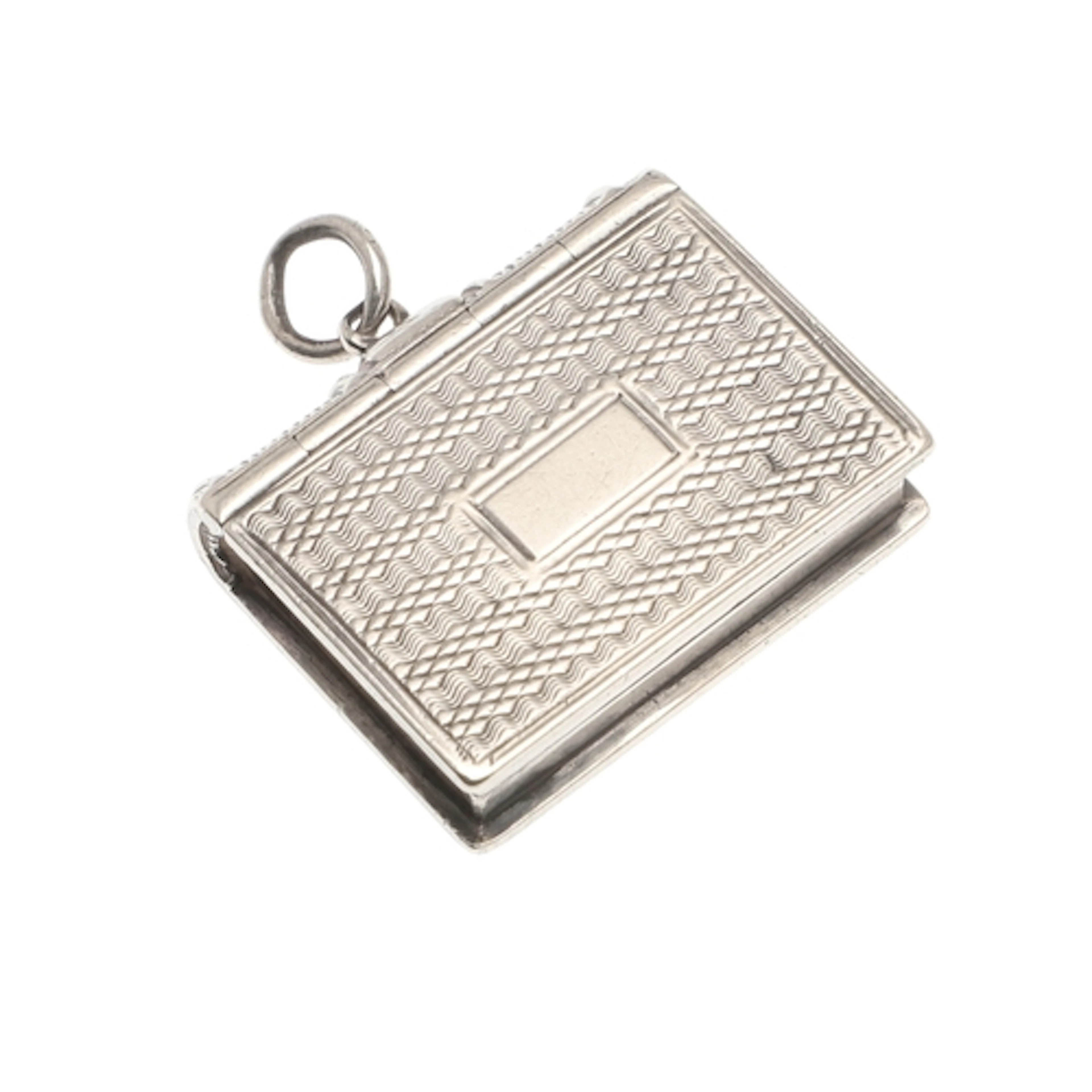 A WILLIAM IV SILVER VINAIGRETTE. Of book design with engine ...