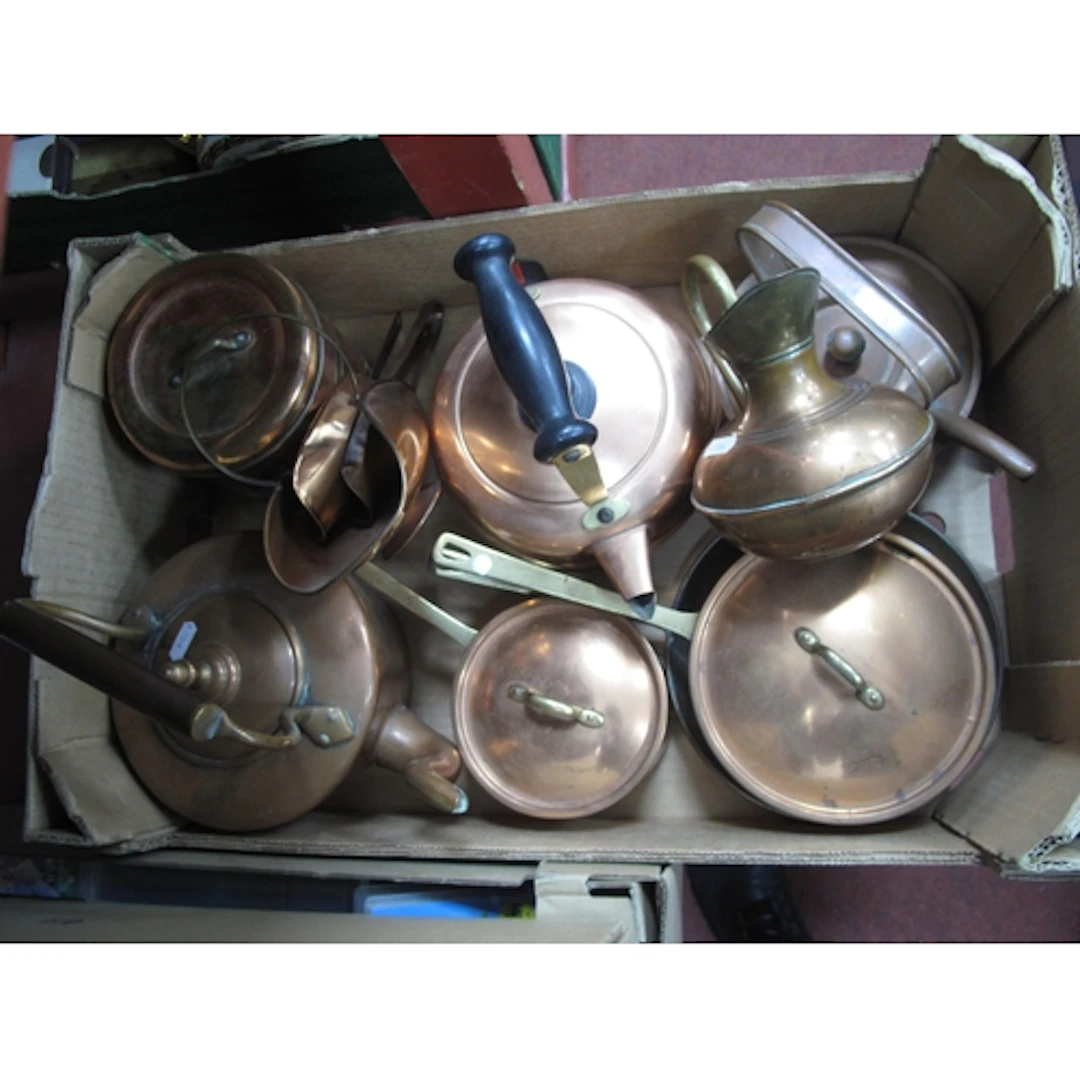Copperware, comprising tea kettles, an electric kettle with ...