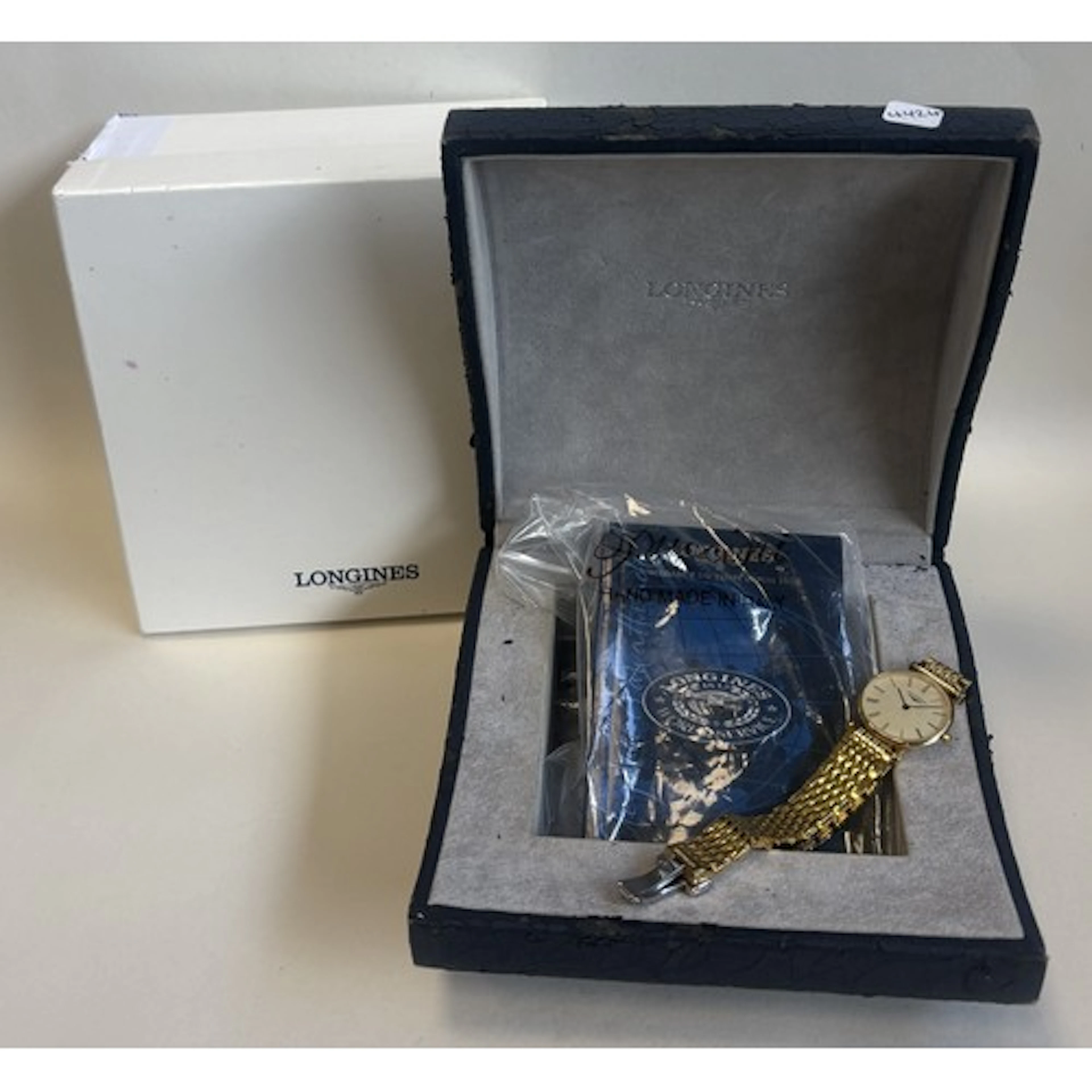 A lady's boxed Longines gold-plated wristwatch. Est £80 - £1...