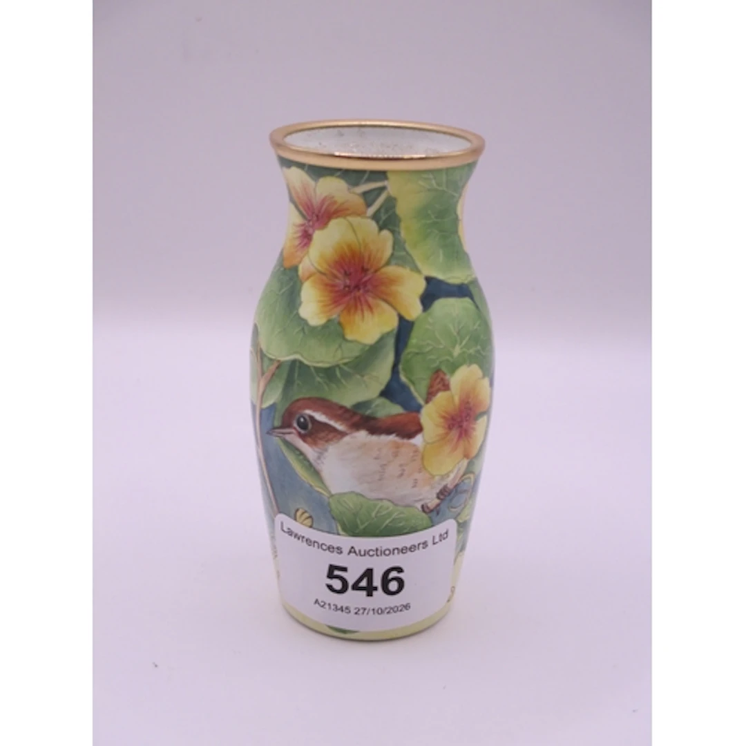 Emma Bossons for Moorcroft, a miniature enamel baluster form...