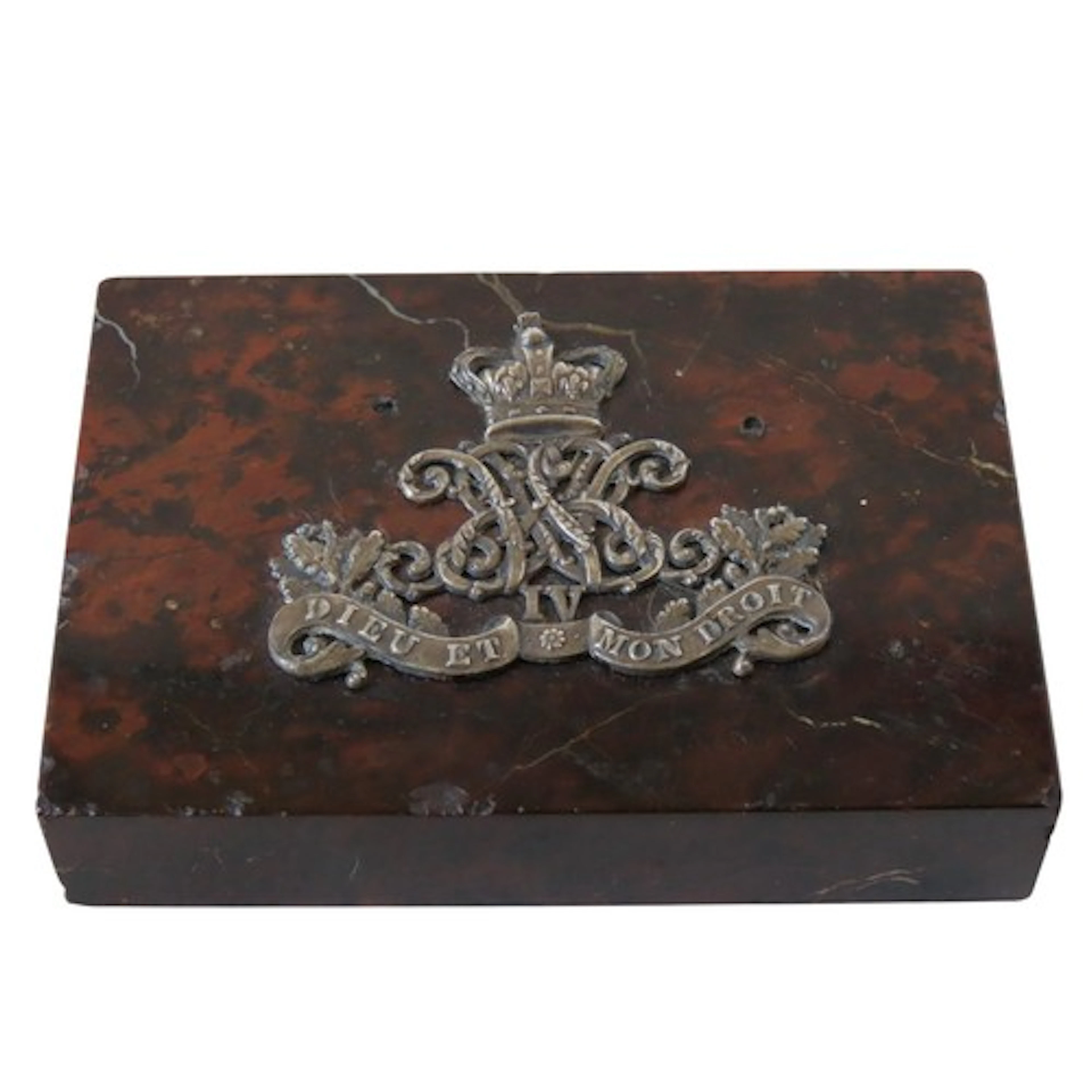 A 19TH CENTURY MARBLE DESK PAPERWEIGHT the rectangular form ...