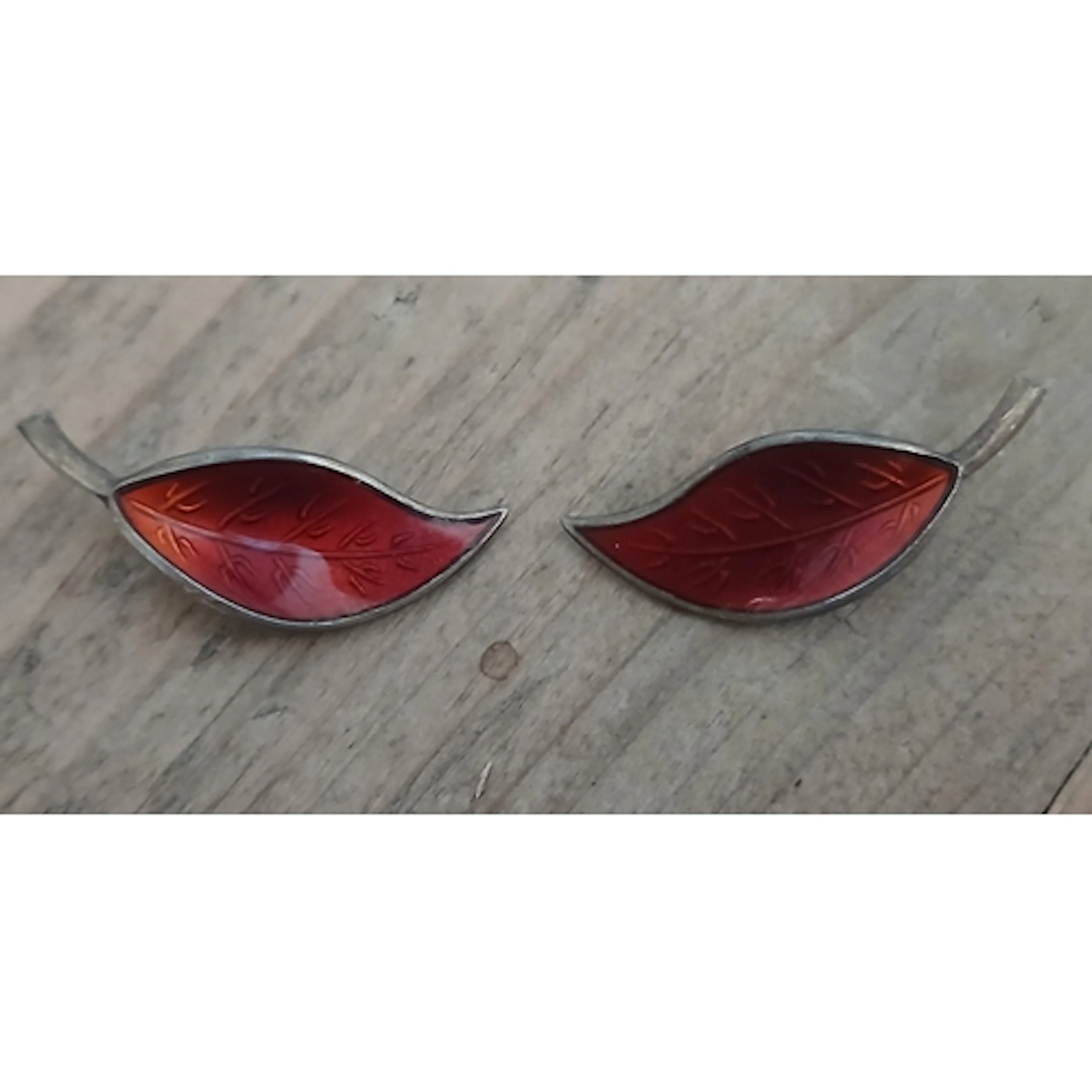 A pair of David Andersen sterling silver and enamel earrings...