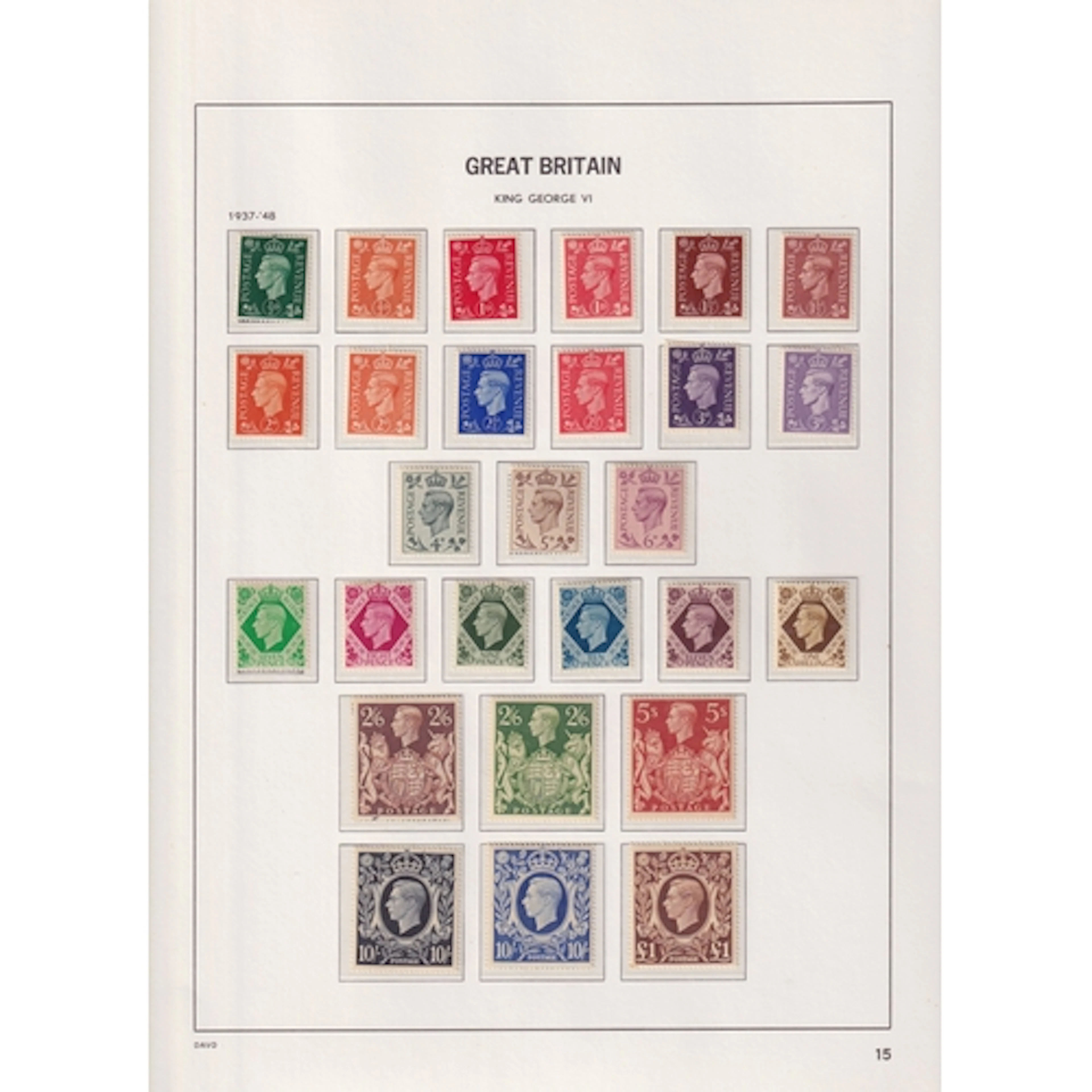 1937/70 u/m collection with all spaces filled on printed pag...