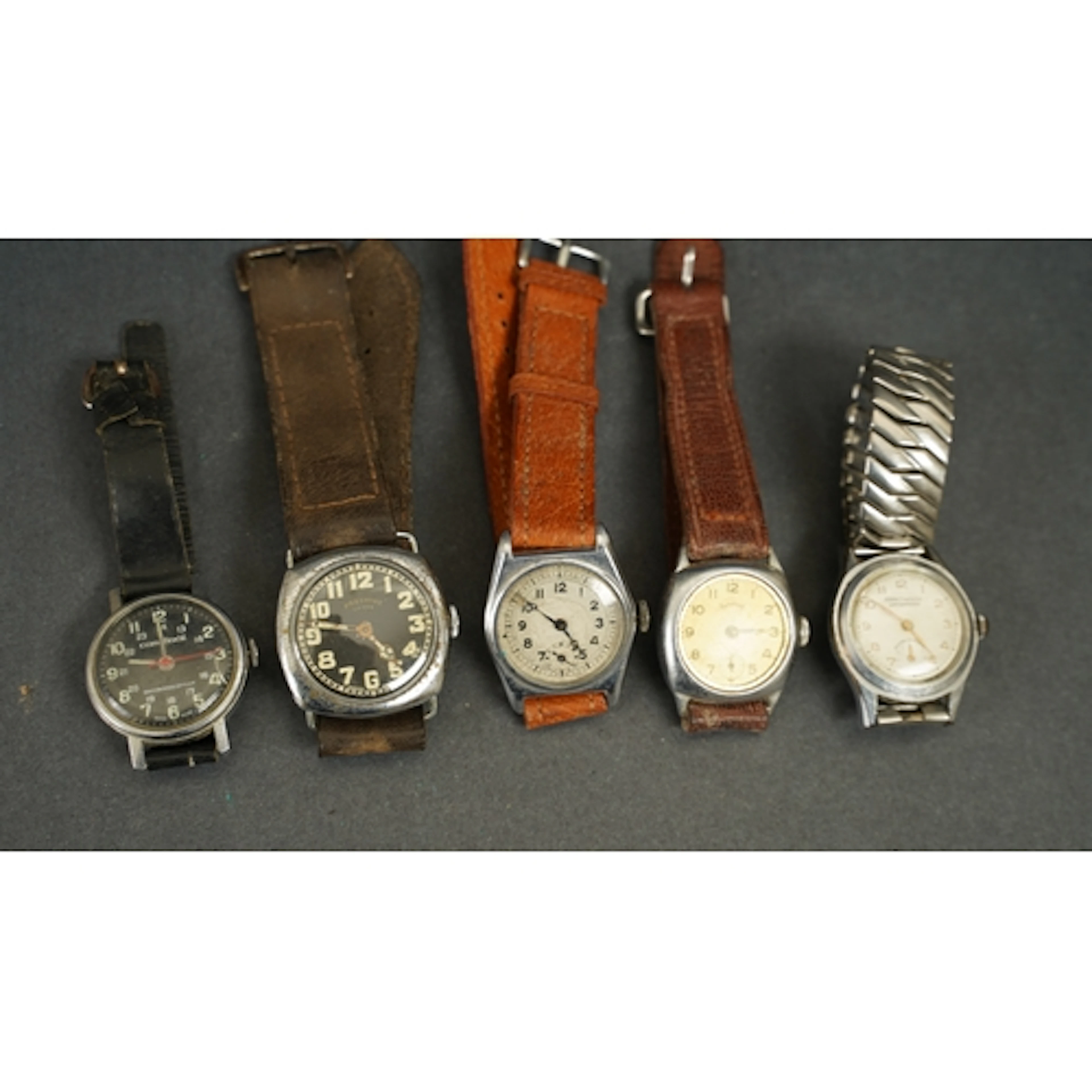 Five vintages gentleman's mechanical watches, to include Exa...