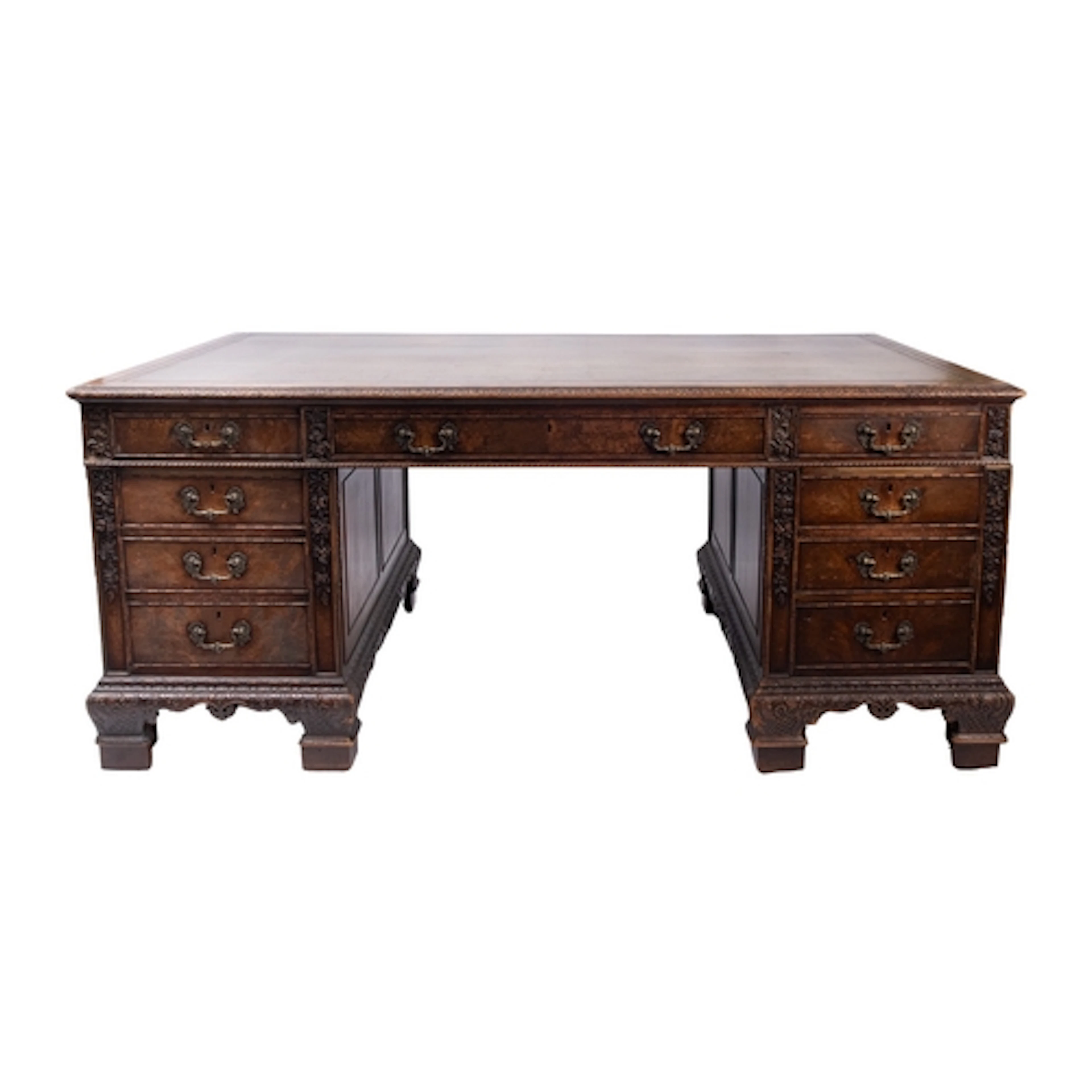 A mahogany partners' desk in George III Chippendale taste, c...