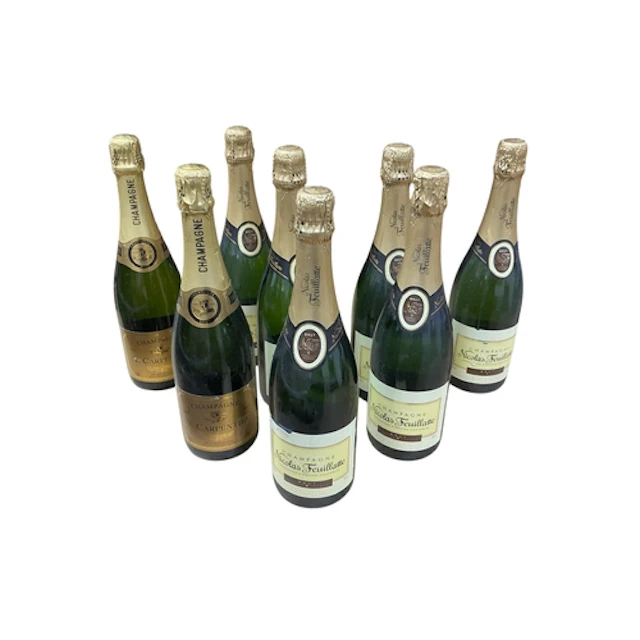 Six bottles of Nicolas Feuillatte Brut Champagne and two bot...