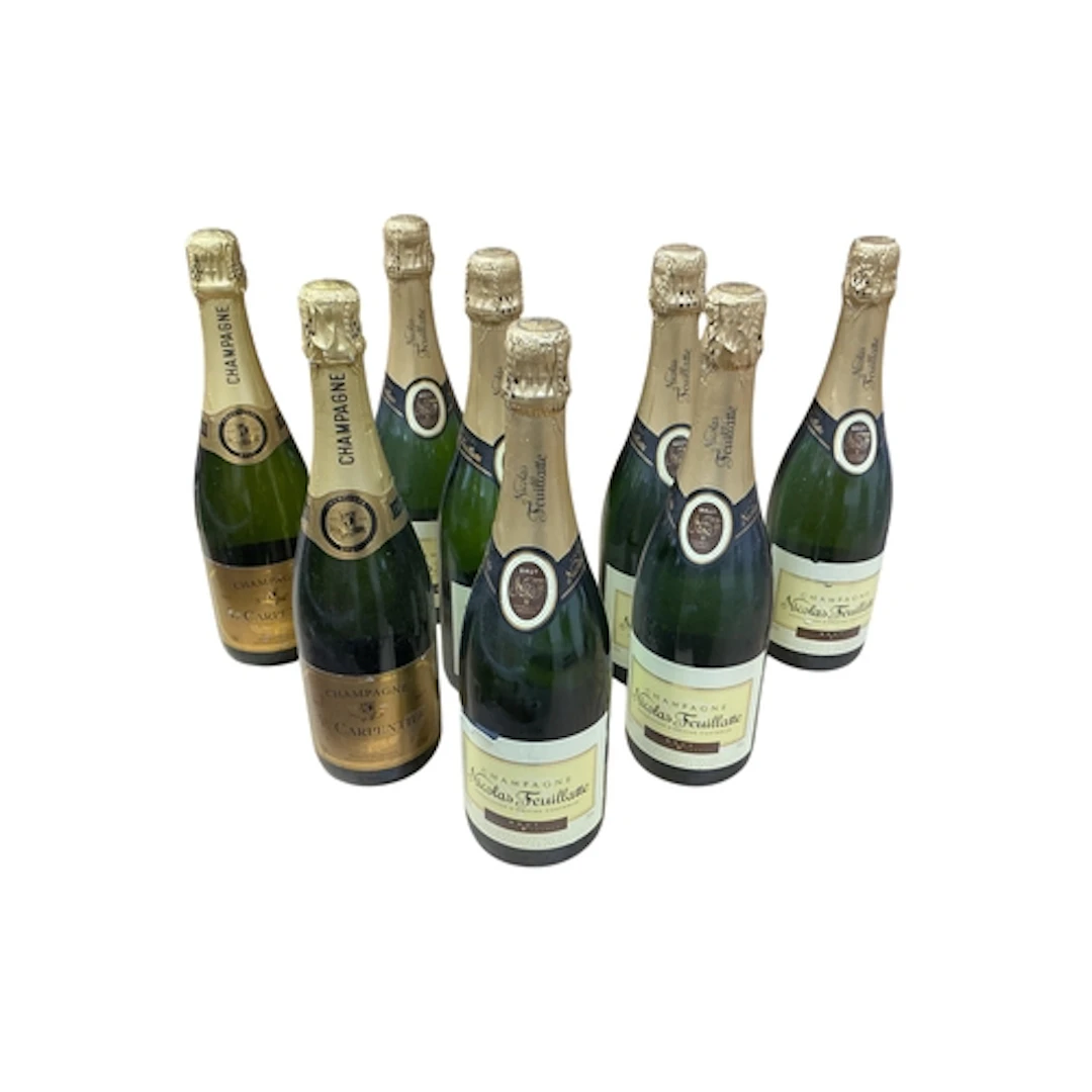 Six bottles of Nicolas Feuillatte Brut Champagne and two bot...