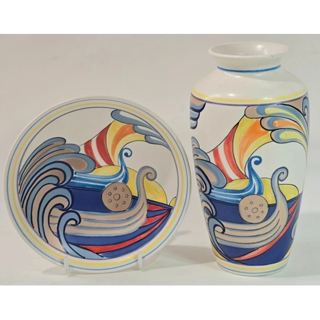 Poole Pottery Isle of Purbeck series Viking vase designed by...