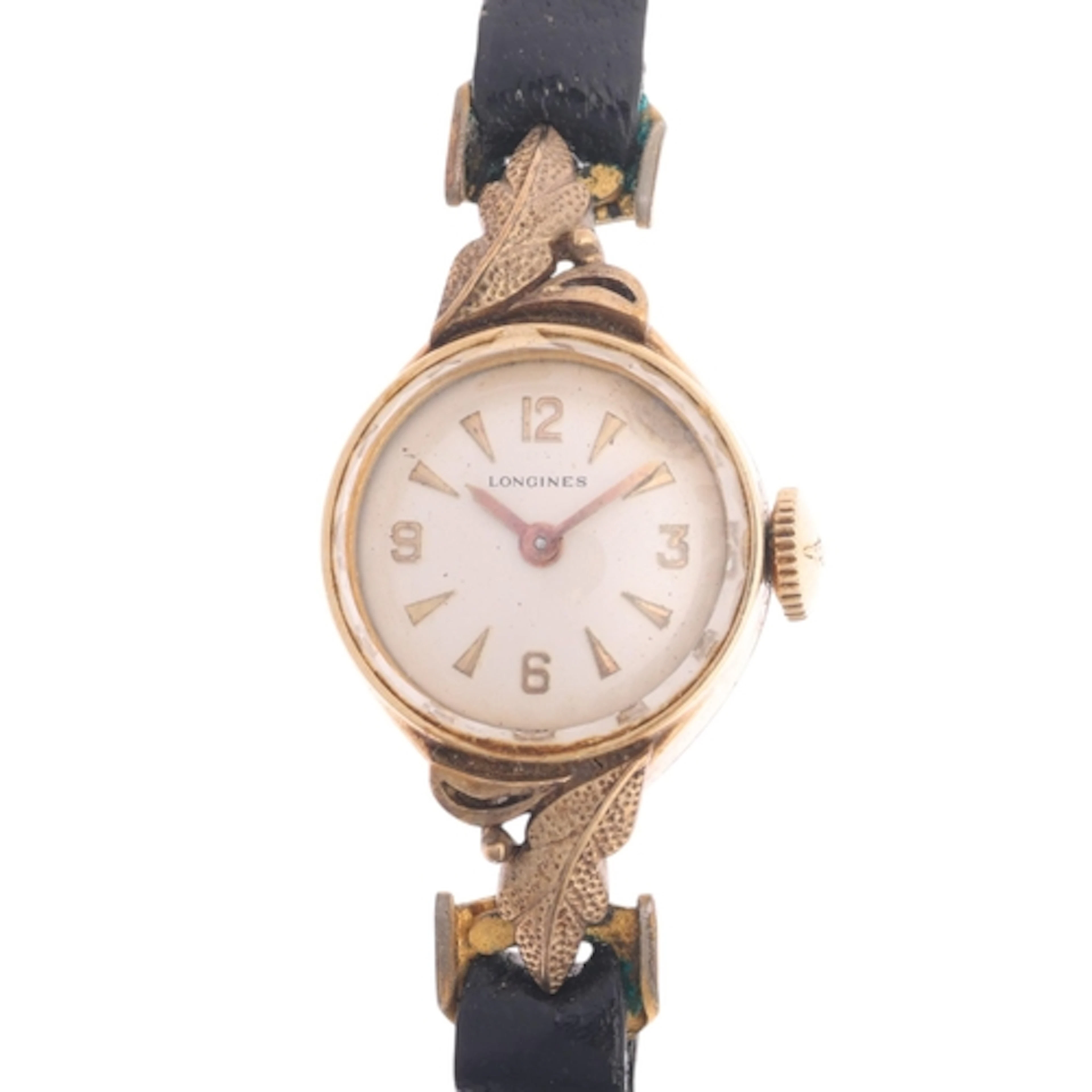 LONGINES - a lady's 9ct gold mechanical wristwatch, circa 19...