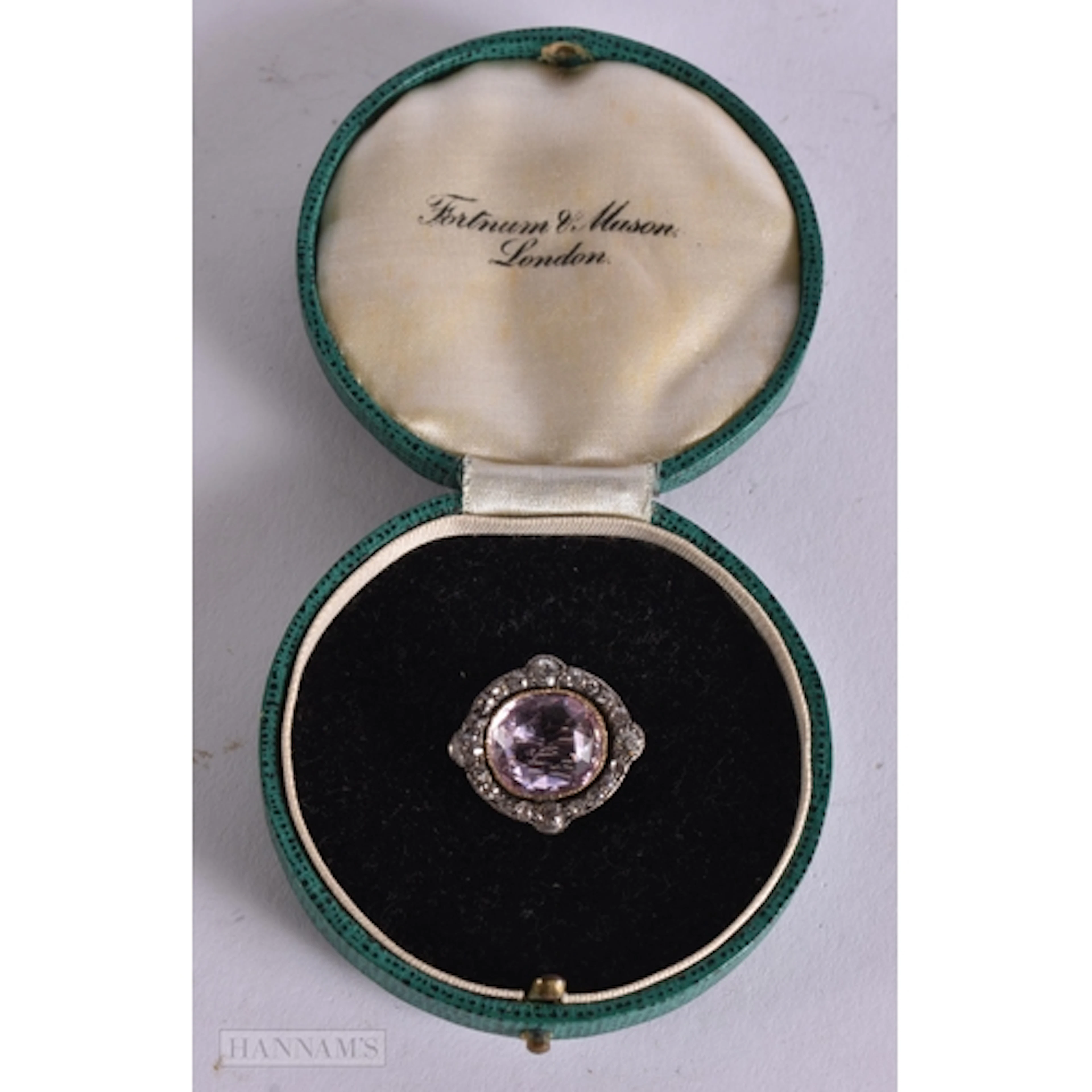 A VICTORIAN DIAMOND AND PINK SAPPHIRE BROOCH. 5.4 grams. 2.2...