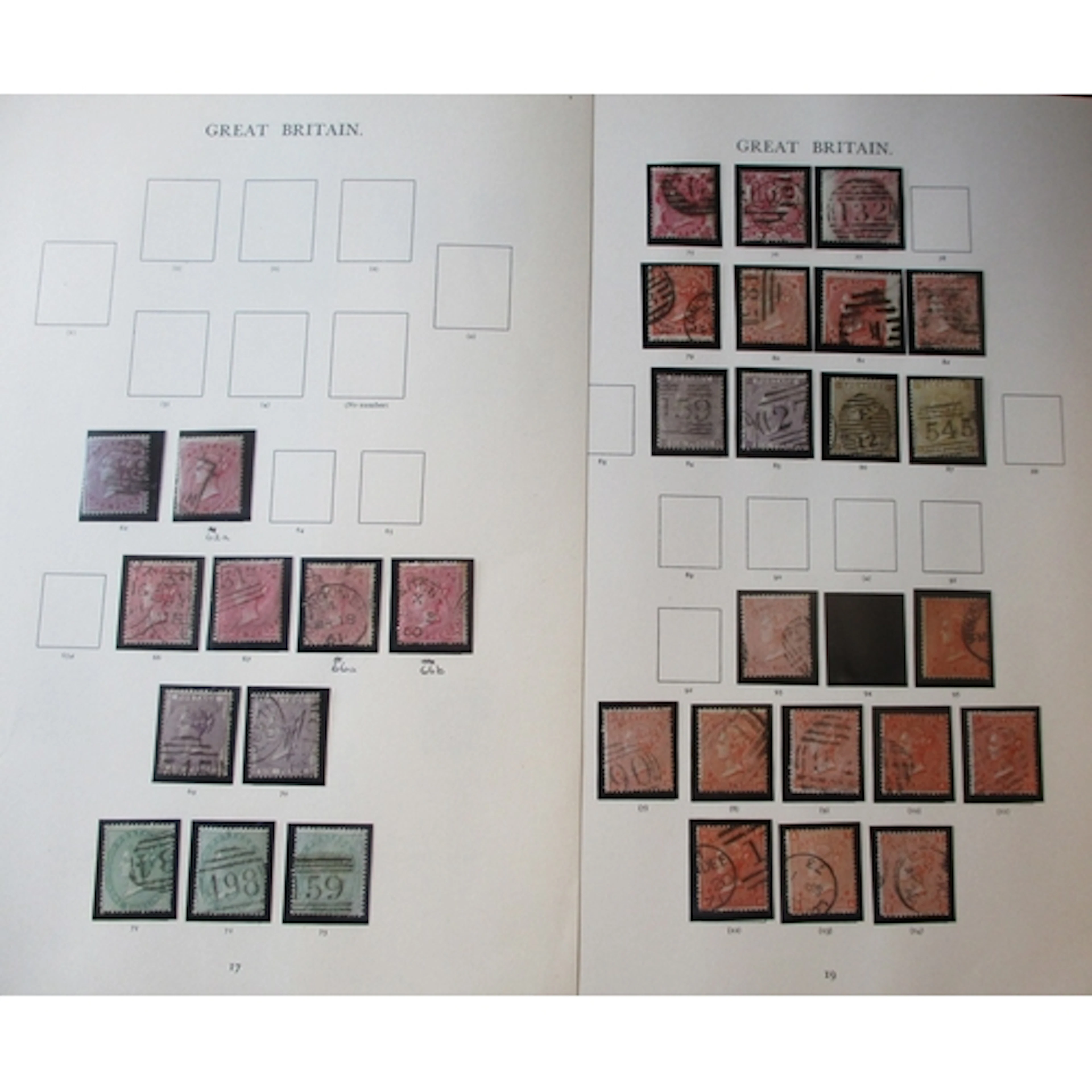 Surface-Printed used coln on album pages incl 1855-7 vals to...