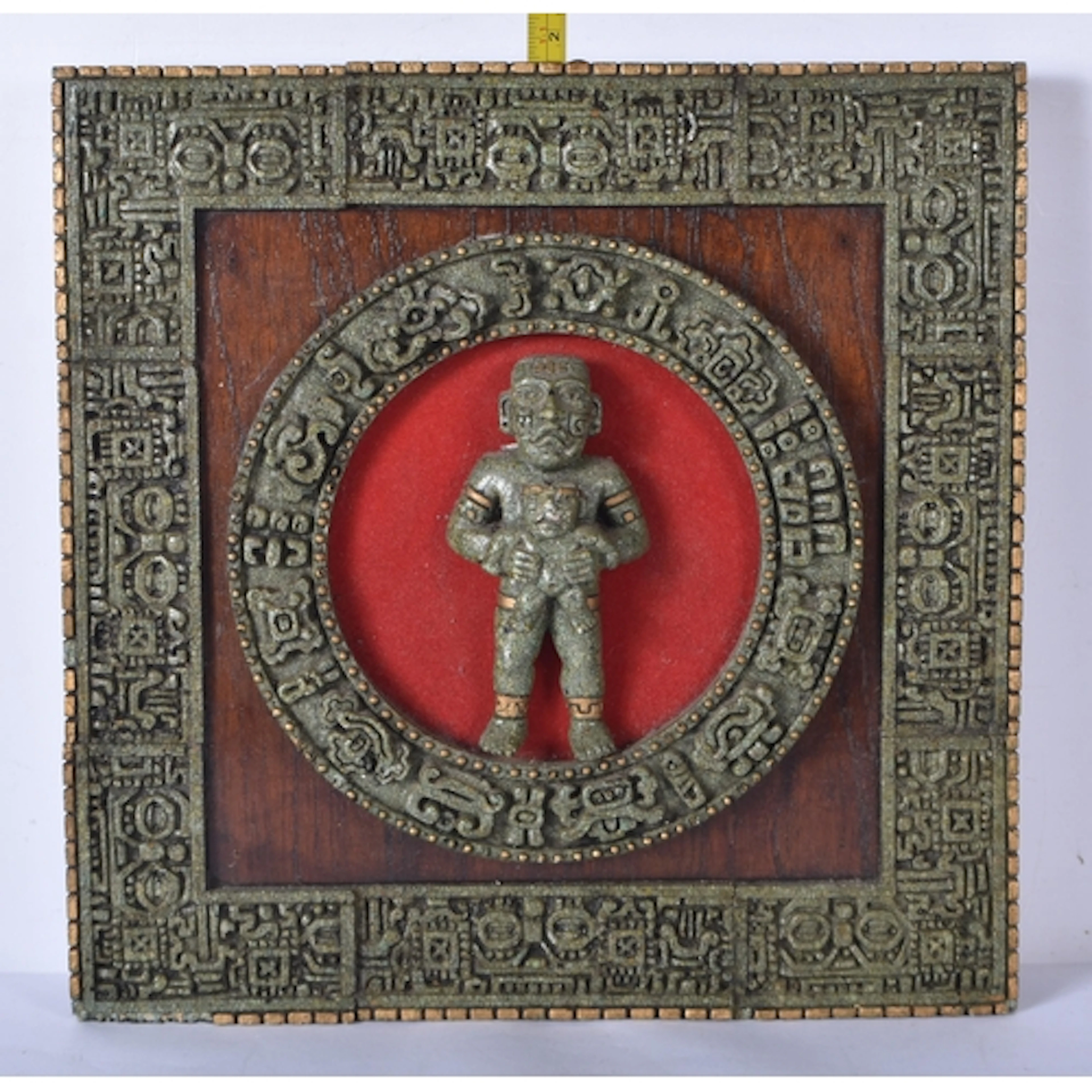 A crushed Malachite Mexican Art work wall plaque 31 x 31 cm