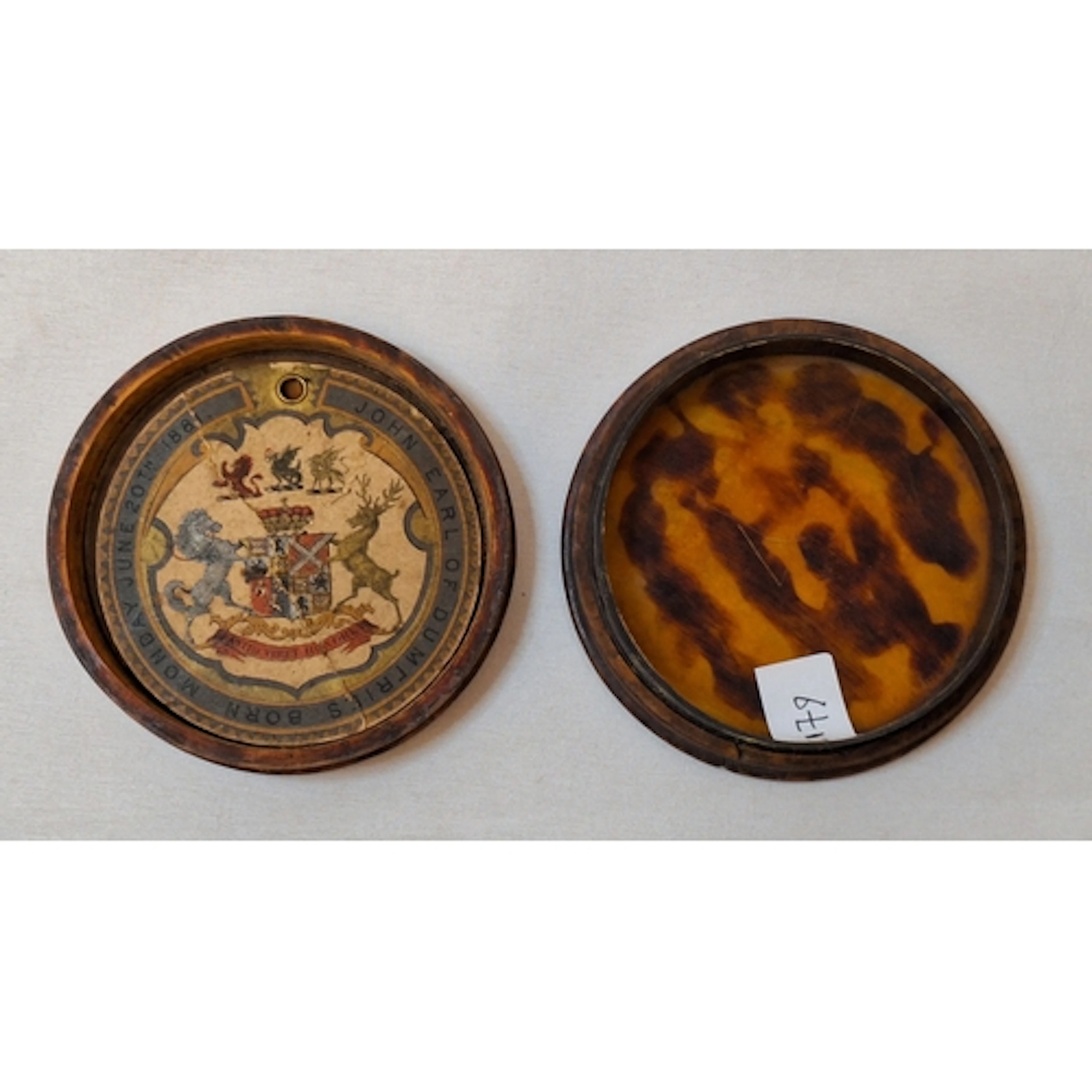 Antique Burr Wood Tobacco/Snuff Box, circular approx. 8.5cm ...