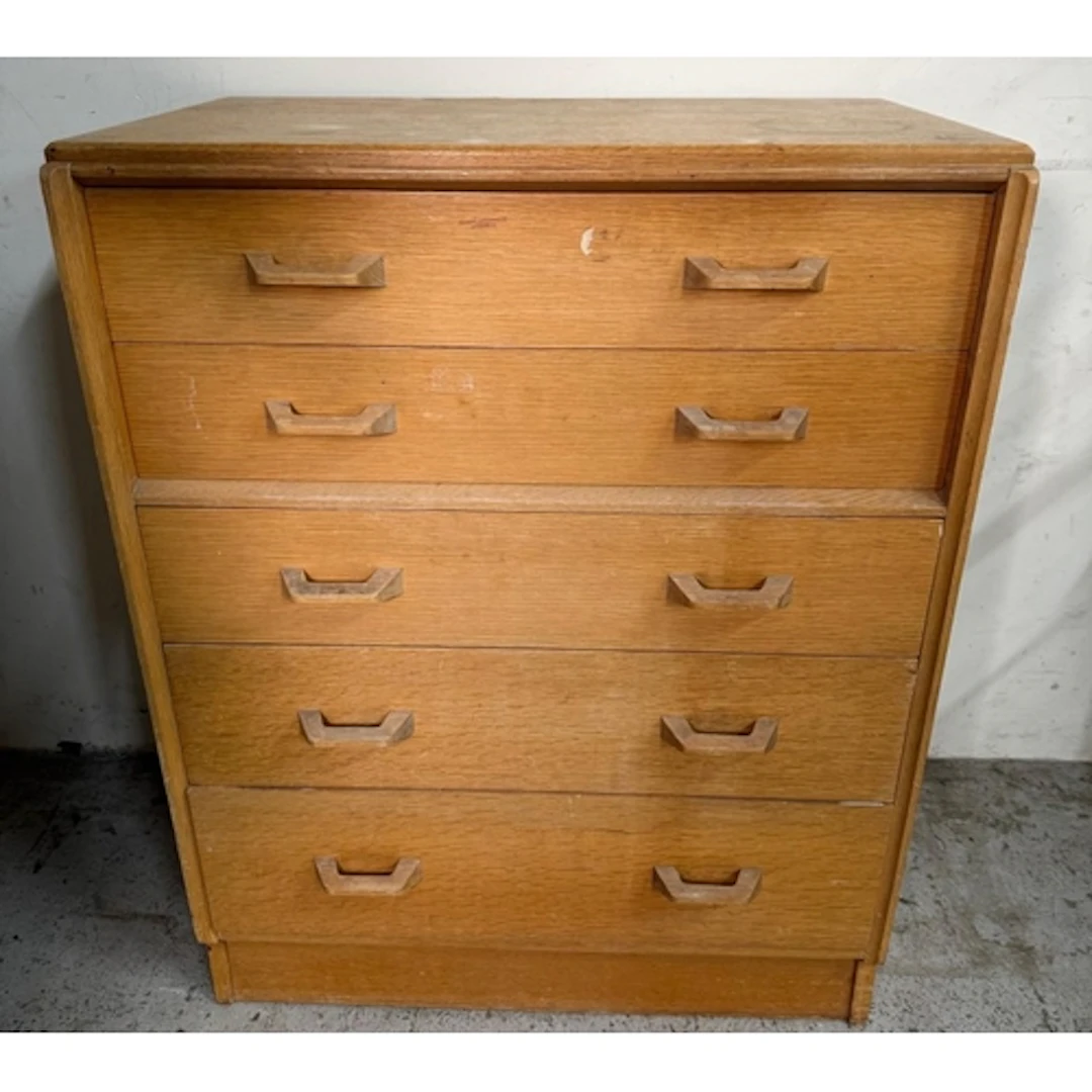 A G-Plan chest of five graduated drawers. Height 97cm 76x45...