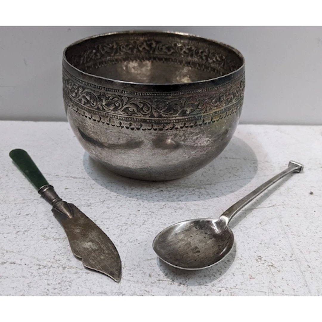 A late 19th/early 20th century silver continental bowl (unma...